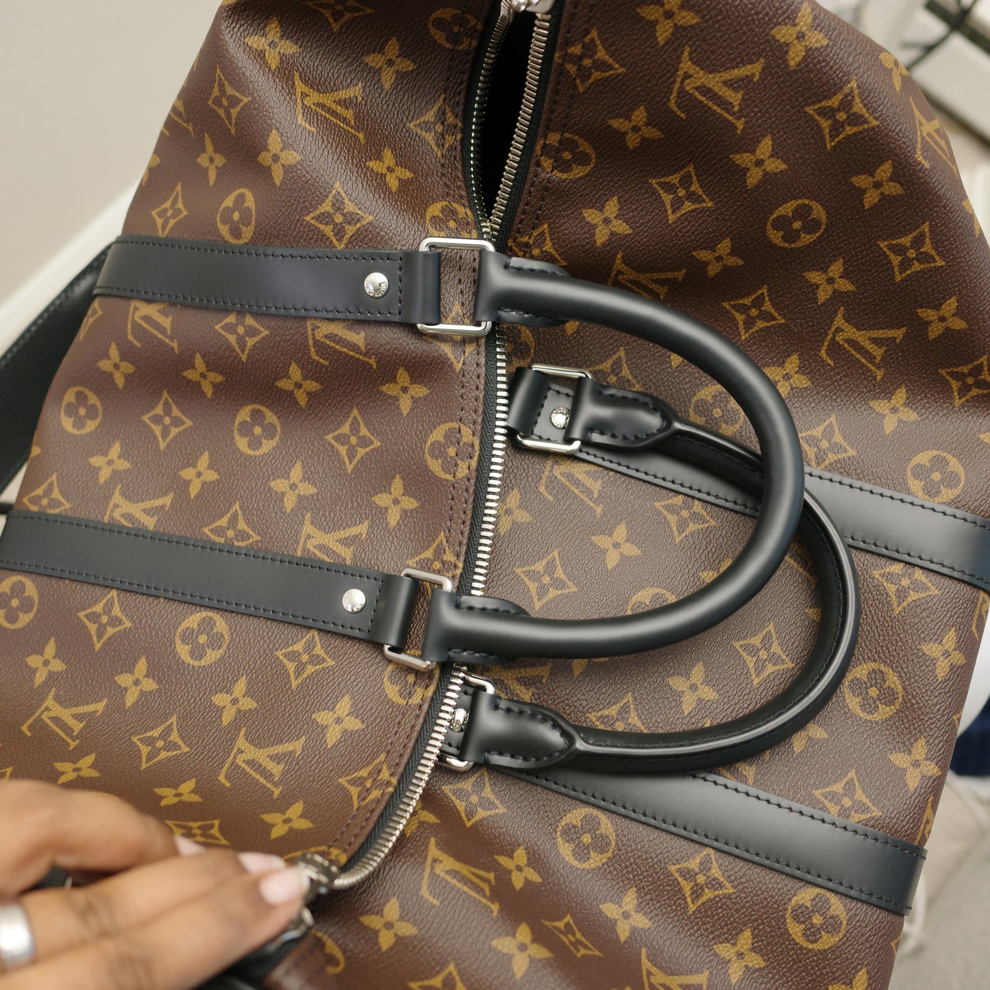 LOUIS VUITTON Monogram Macassar Keepall 45