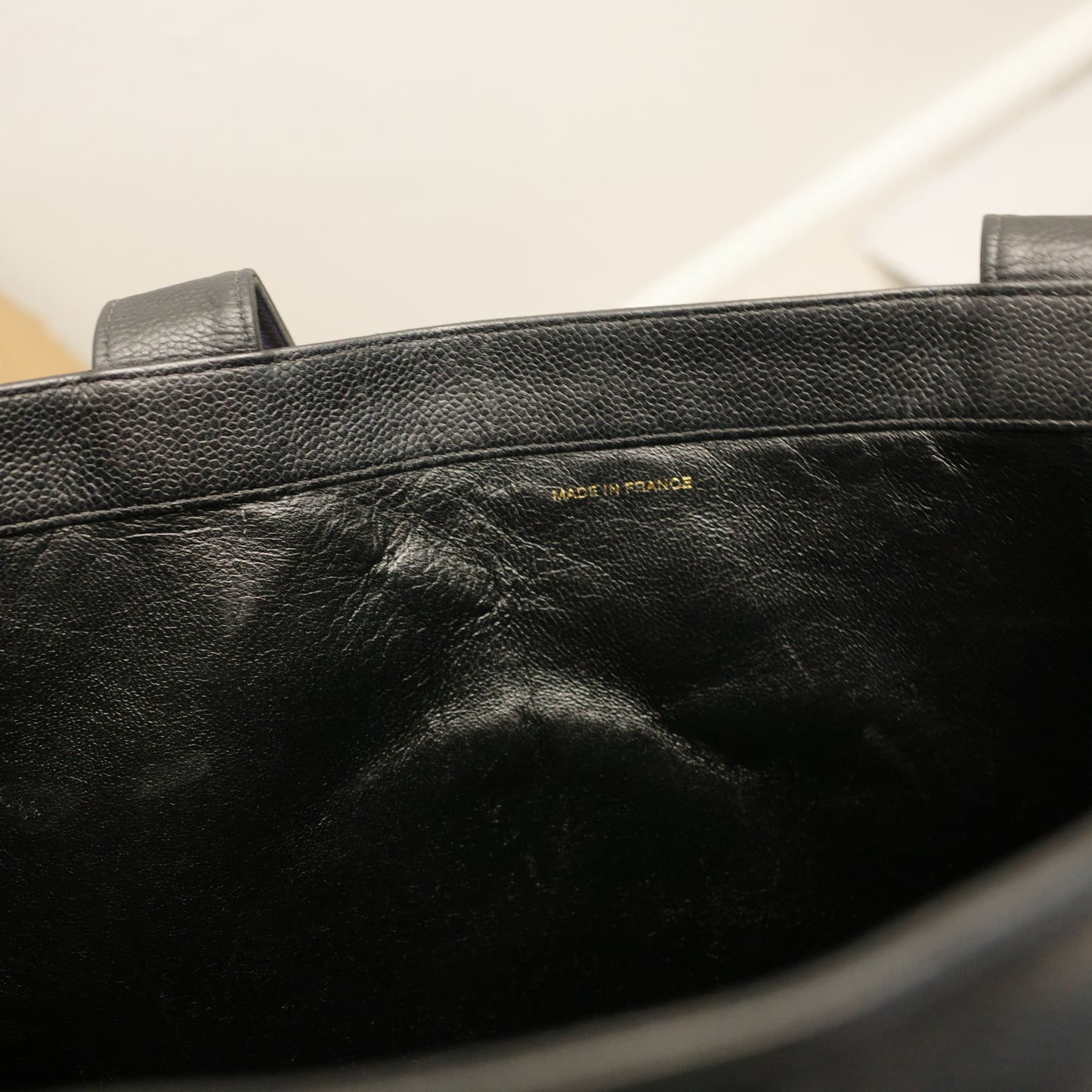 CHANEL Caviar CC Vintage Large Shoulder Tote Bag