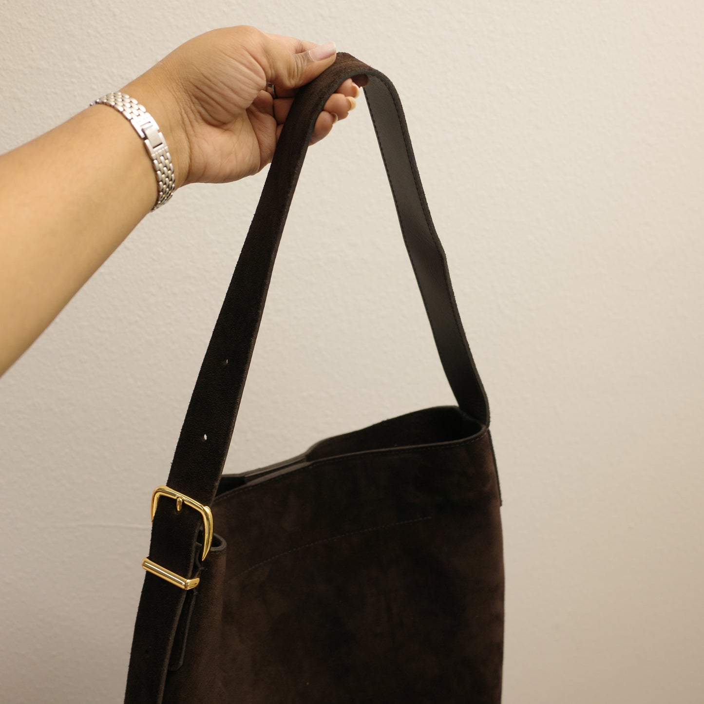 MADEWELL Brown Suede Hobo Tote Bag