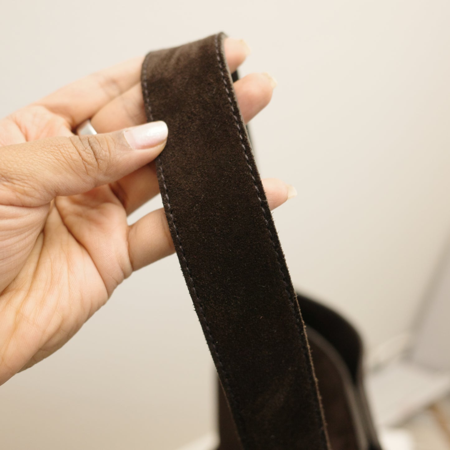 MADEWELL Brown Suede Hobo Tote Bag