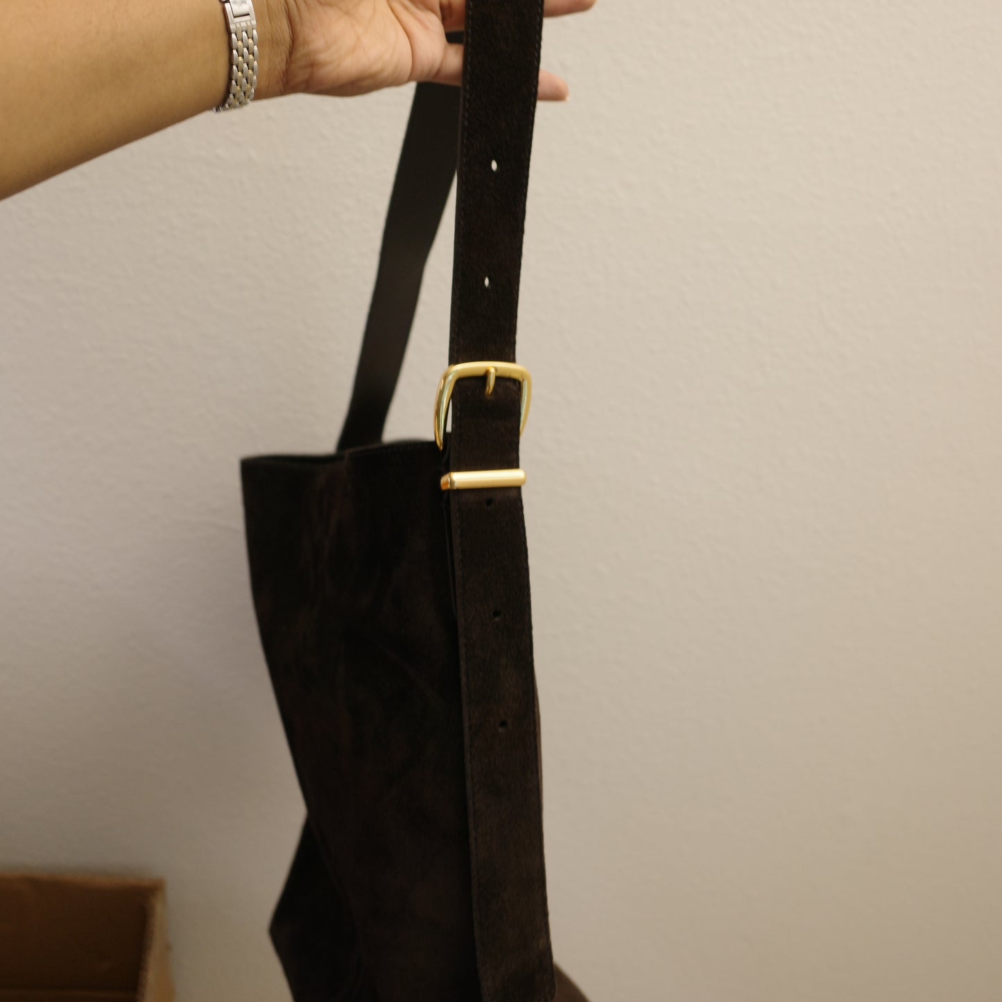 MADEWELL Brown Suede Hobo Tote Bag
