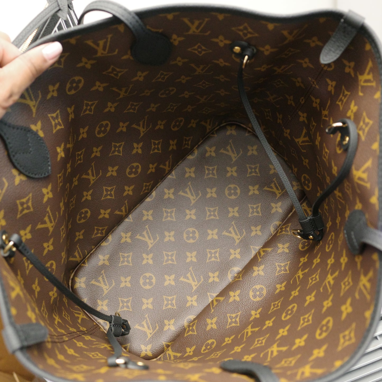 LOUIS VUITTON Inside Out Reversible Black Monogram Neverfull MM
