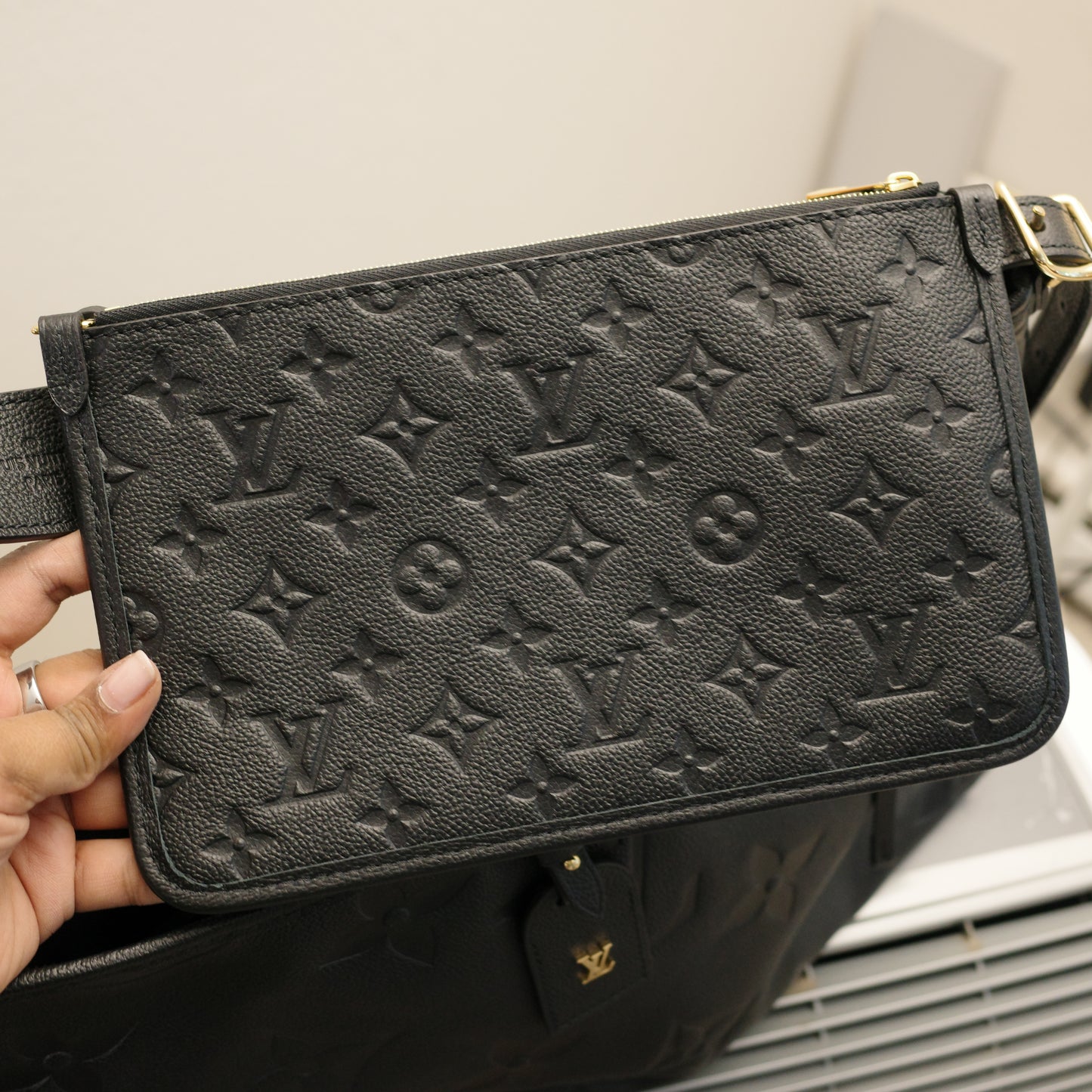 LOUIS VUITTON Black Empreinte Carryall MM NEW IN BOX