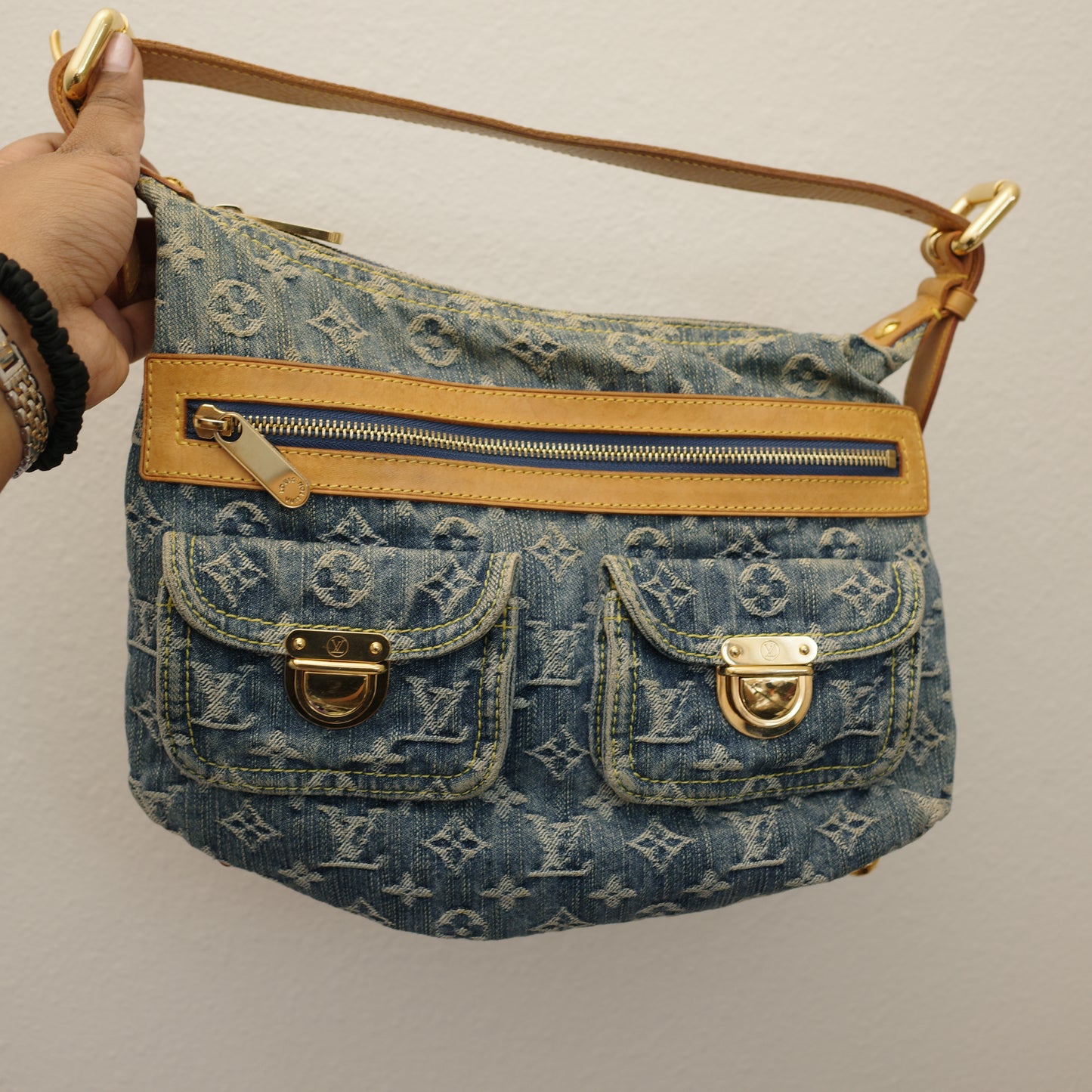 LOUIS VUITTON Vintage Blue Denim Baggy PM