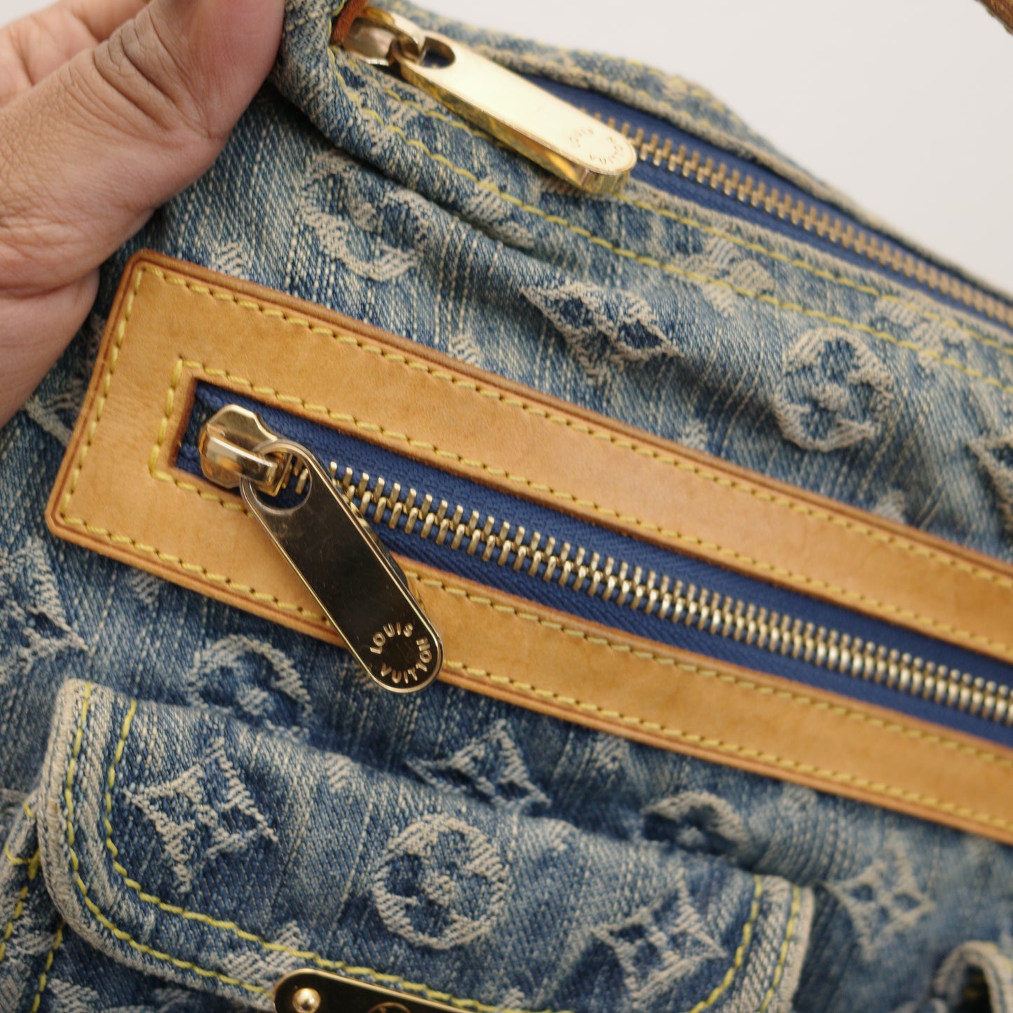 LOUIS VUITTON Vintage Blue Denim Baggy PM