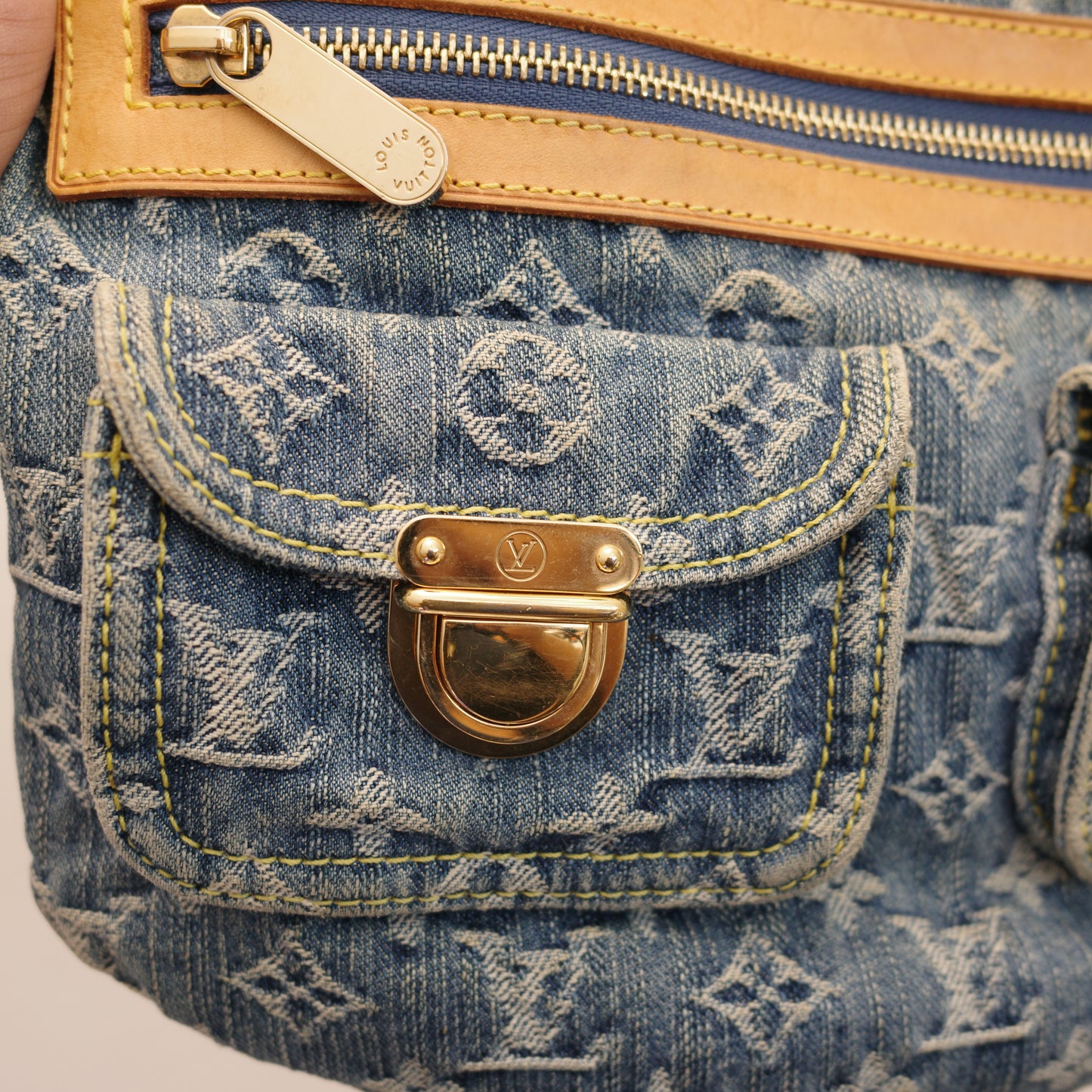 LOUIS VUITTON Vintage Blue Denim Baggy PM