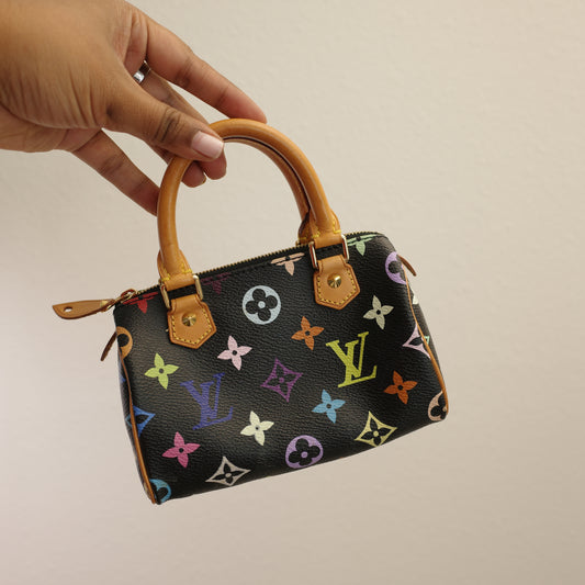 Louis Vuitton Murakami Black Multicolor Nano Speedy Vintage