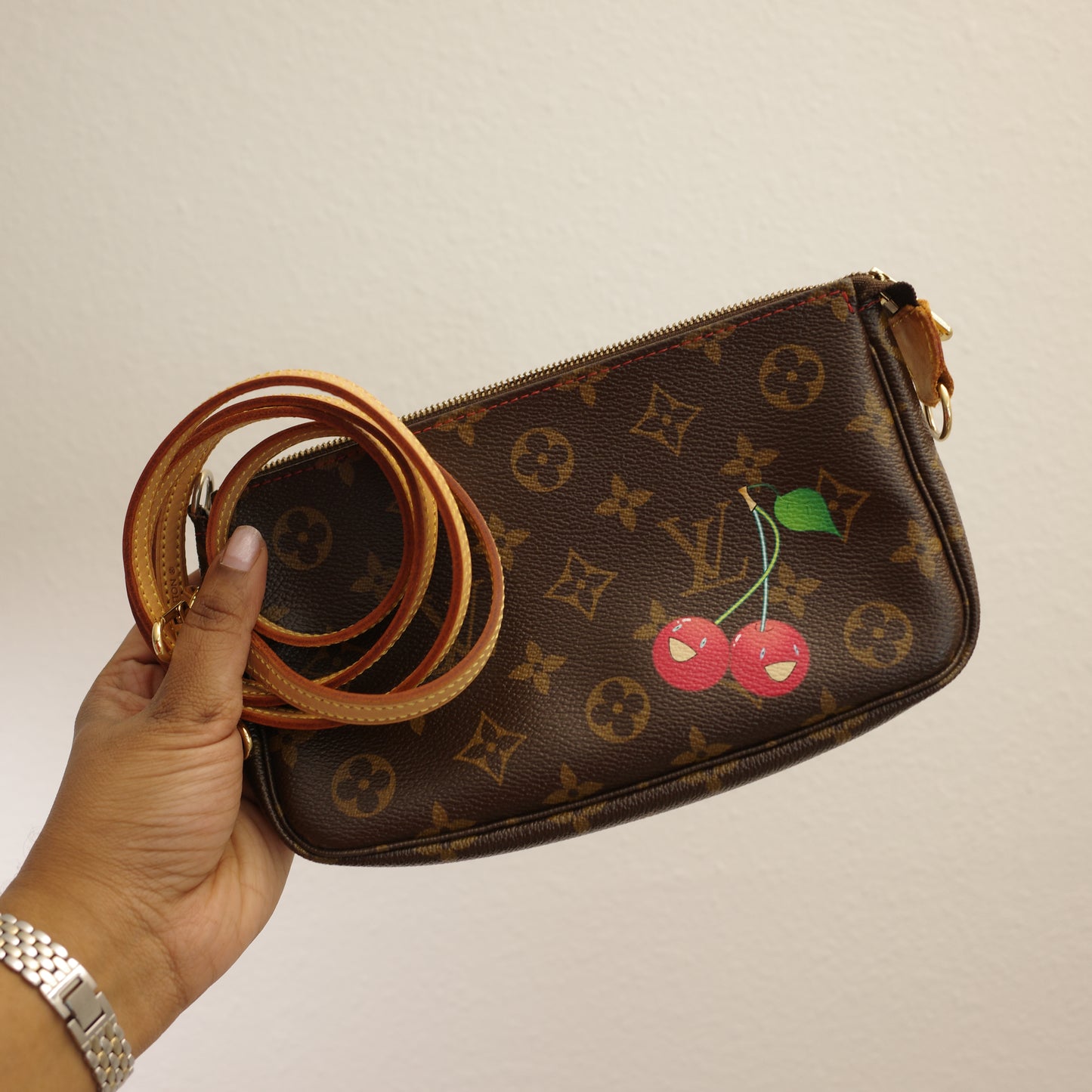 LOUIS VUITTON Monogram Murakami Cherry Pochette Accessoires