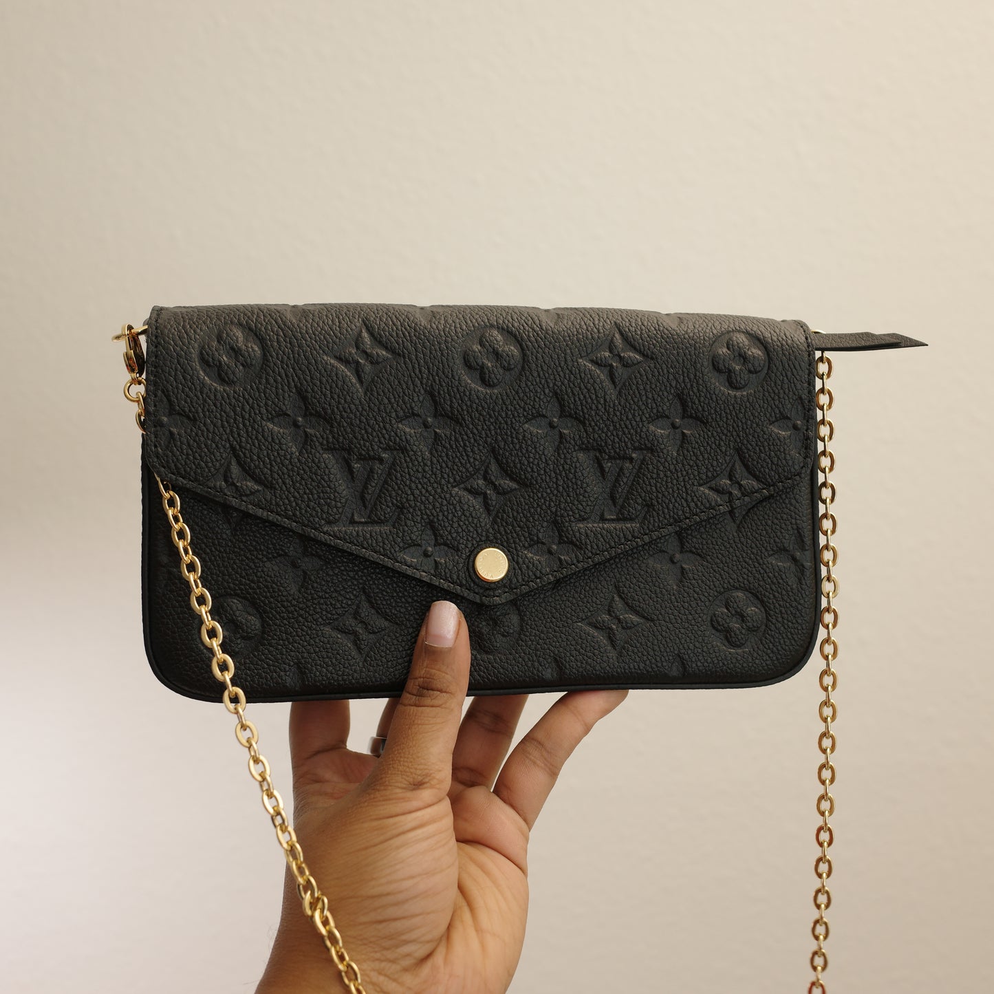 LOUIS VUITTON Black Empreinte Felice Pochette
