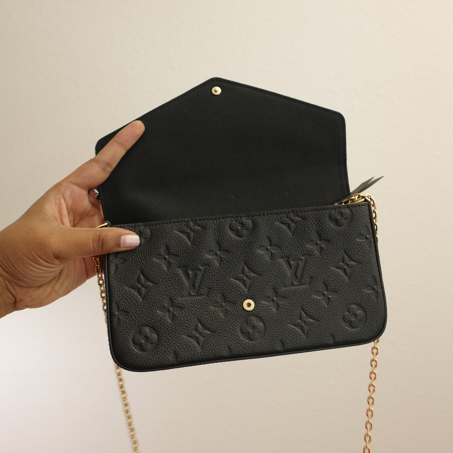 LOUIS VUITTON Black Empreinte Felice Pochette