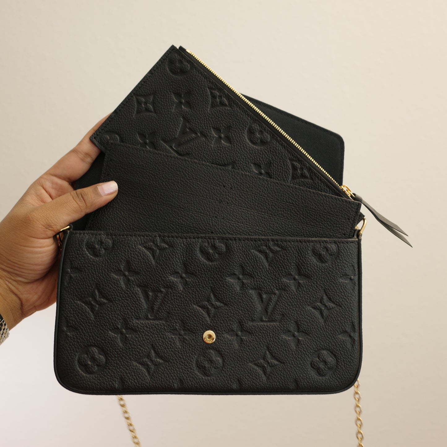 LOUIS VUITTON Black Empreinte Felice Pochette