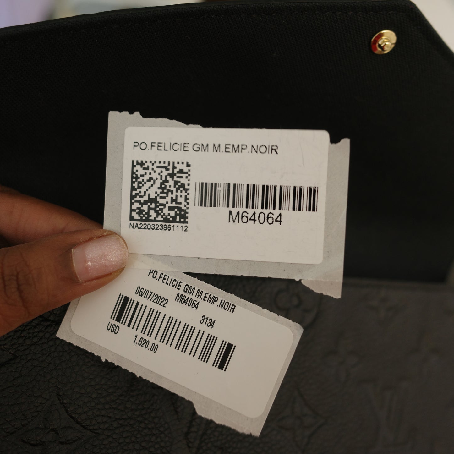 LOUIS VUITTON Black Empreinte Felice Pochette