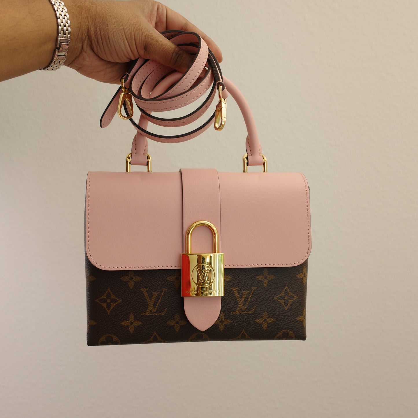 LOUIS VUITTON Locky BB Pink Monogram Crossbody Bag Rose Poudre