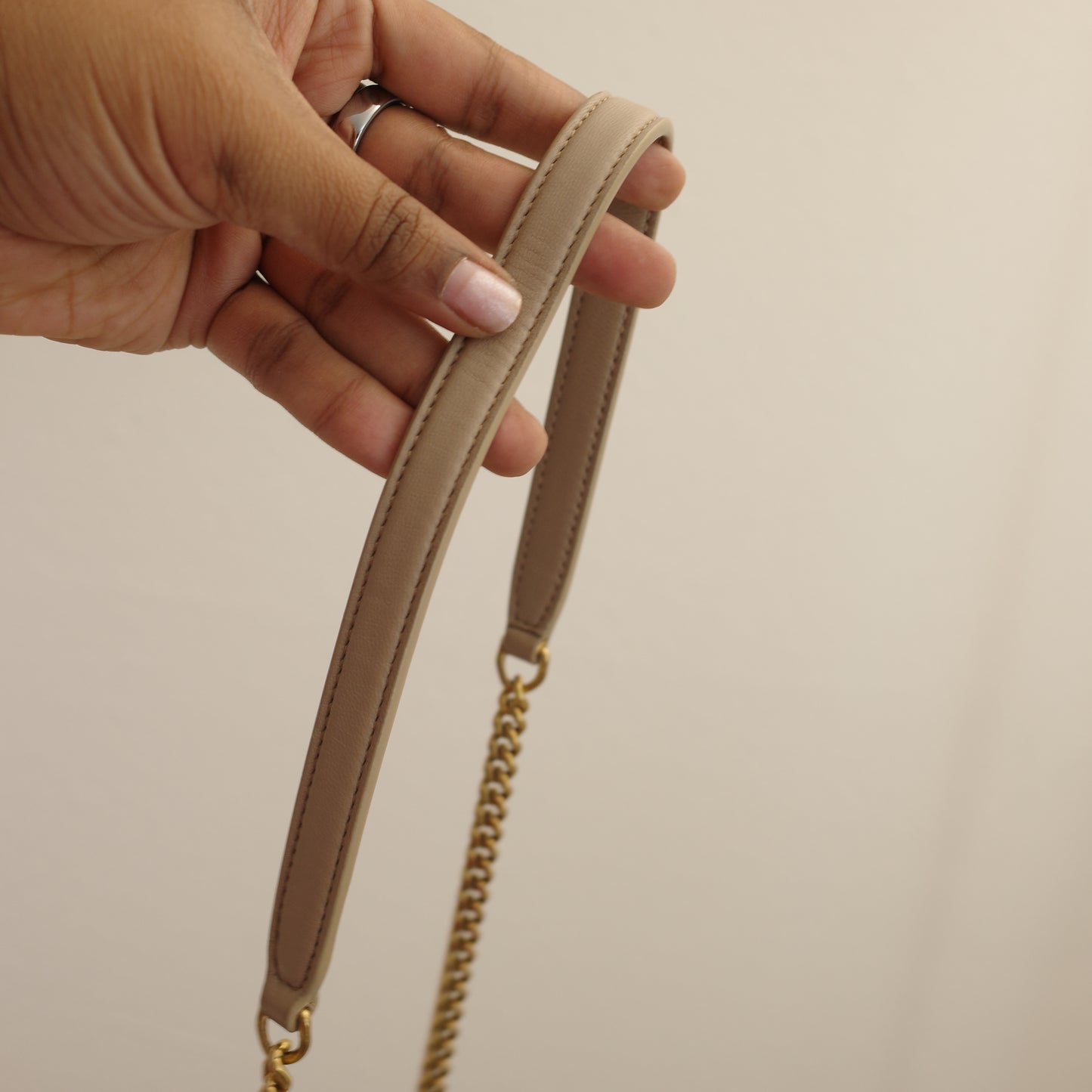 YSL Saint Laurent Small Puffer Bag Beige Lambskin