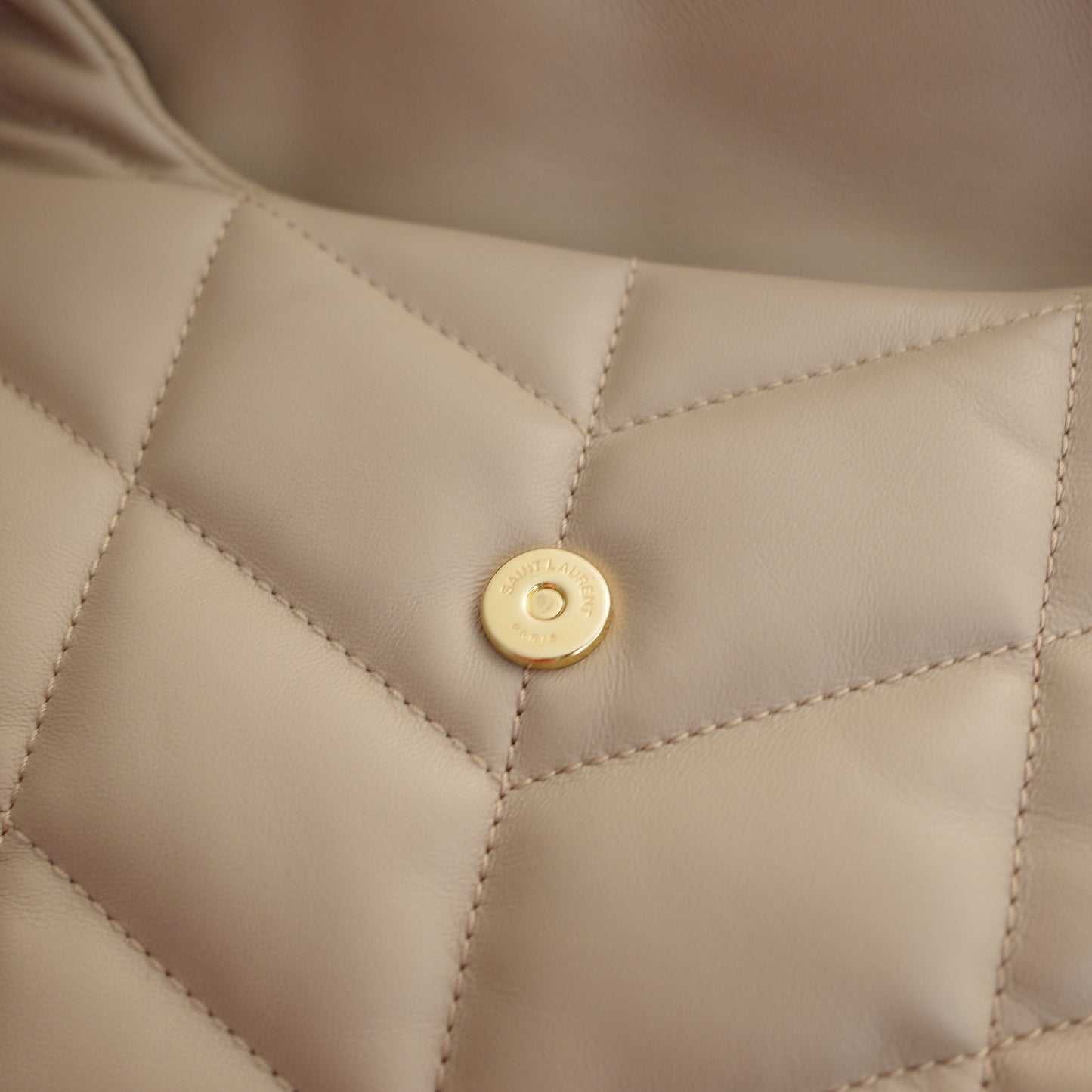 YSL Saint Laurent Small Puffer Bag Beige Lambskin