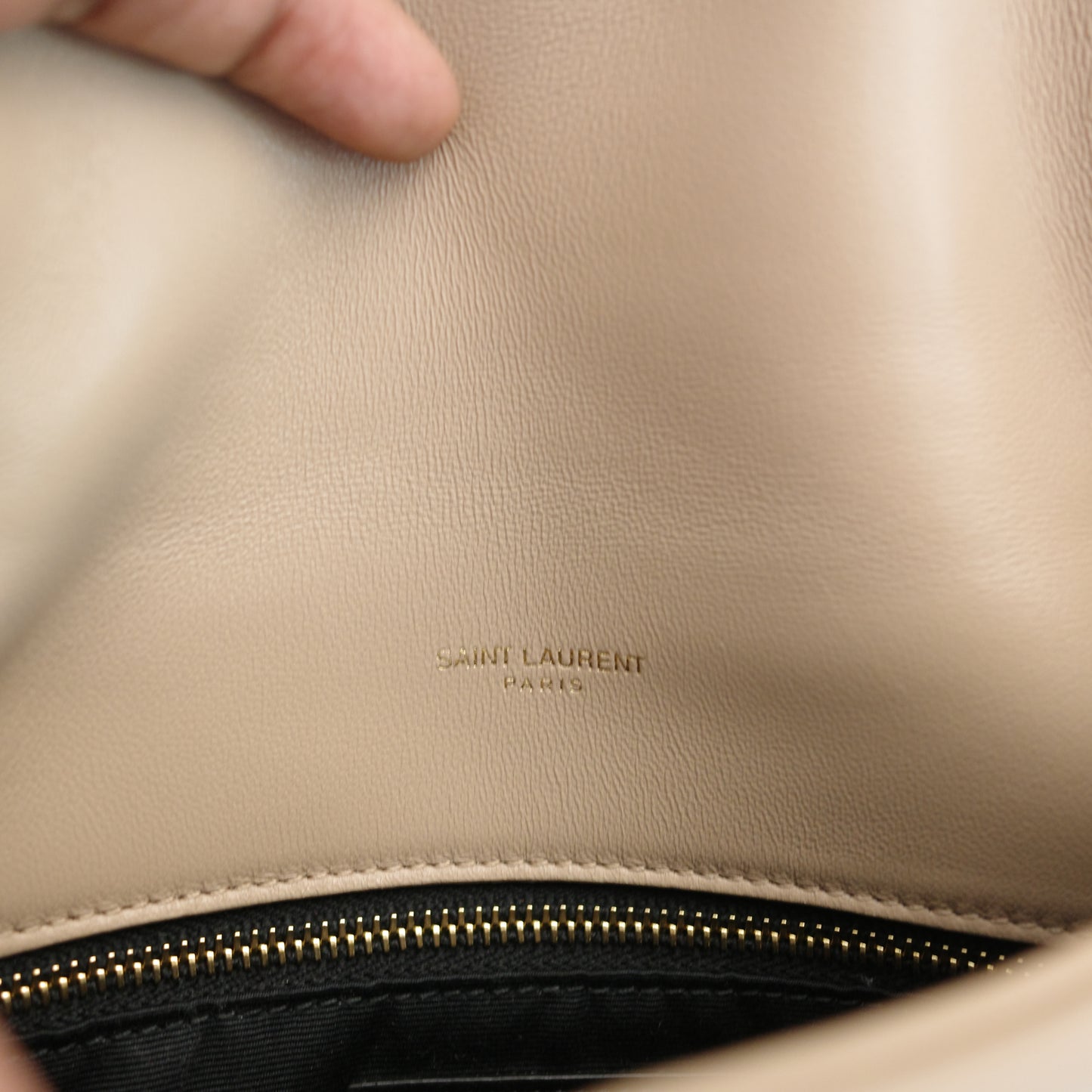 YSL Saint Laurent Small Puffer Bag Beige Lambskin