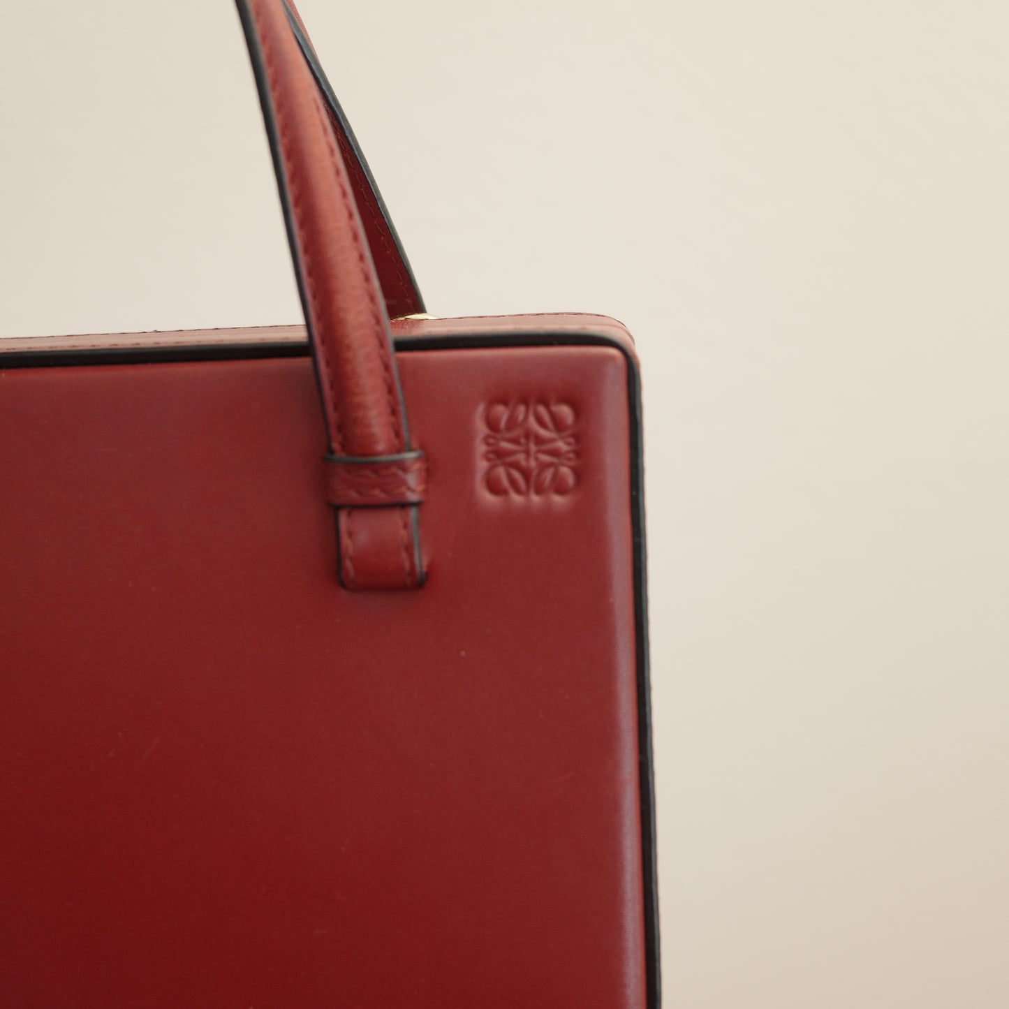 LOEWE Postal Shoulder Bag Burgundy Leather 2-Way