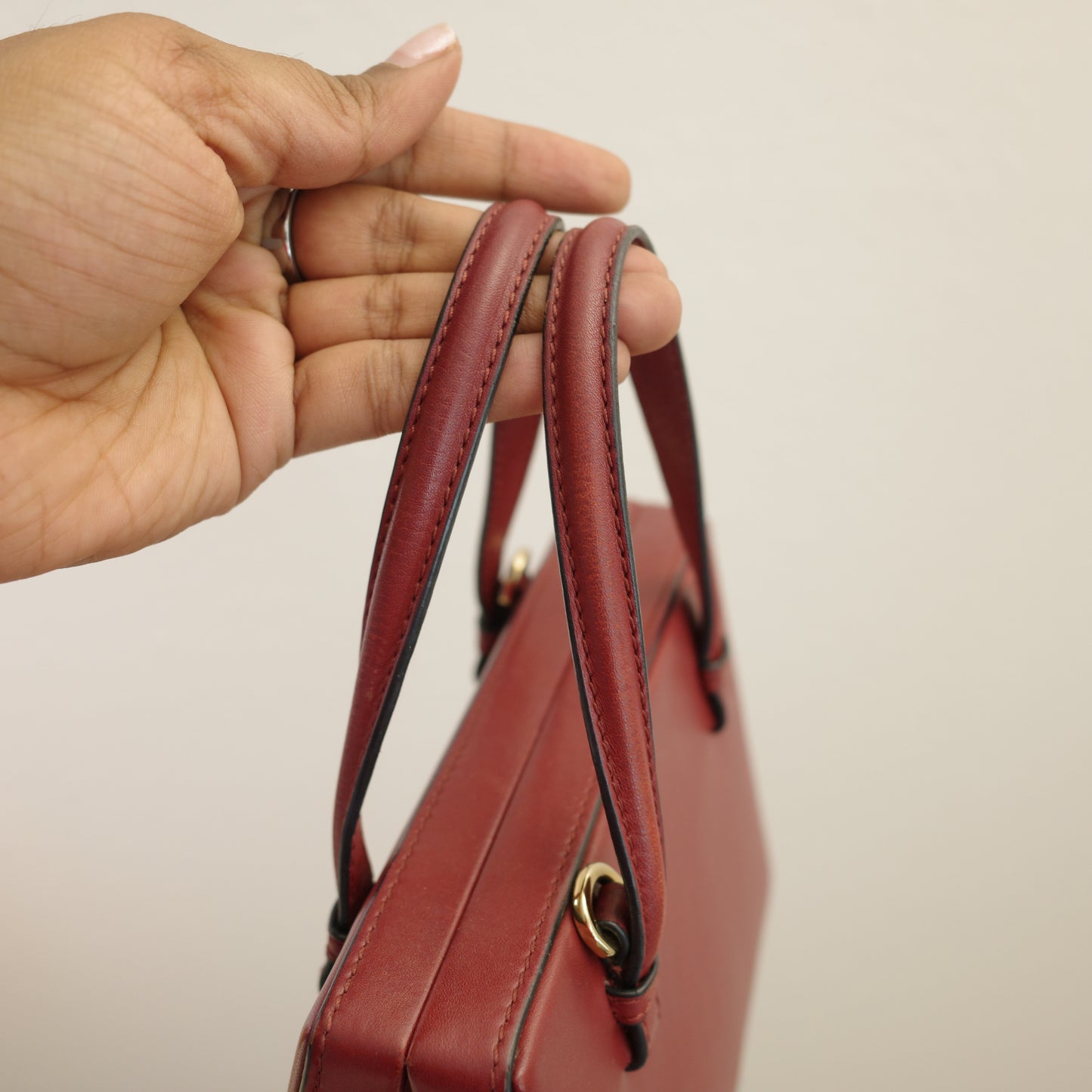 LOEWE Postal Shoulder Bag Burgundy Leather 2-Way