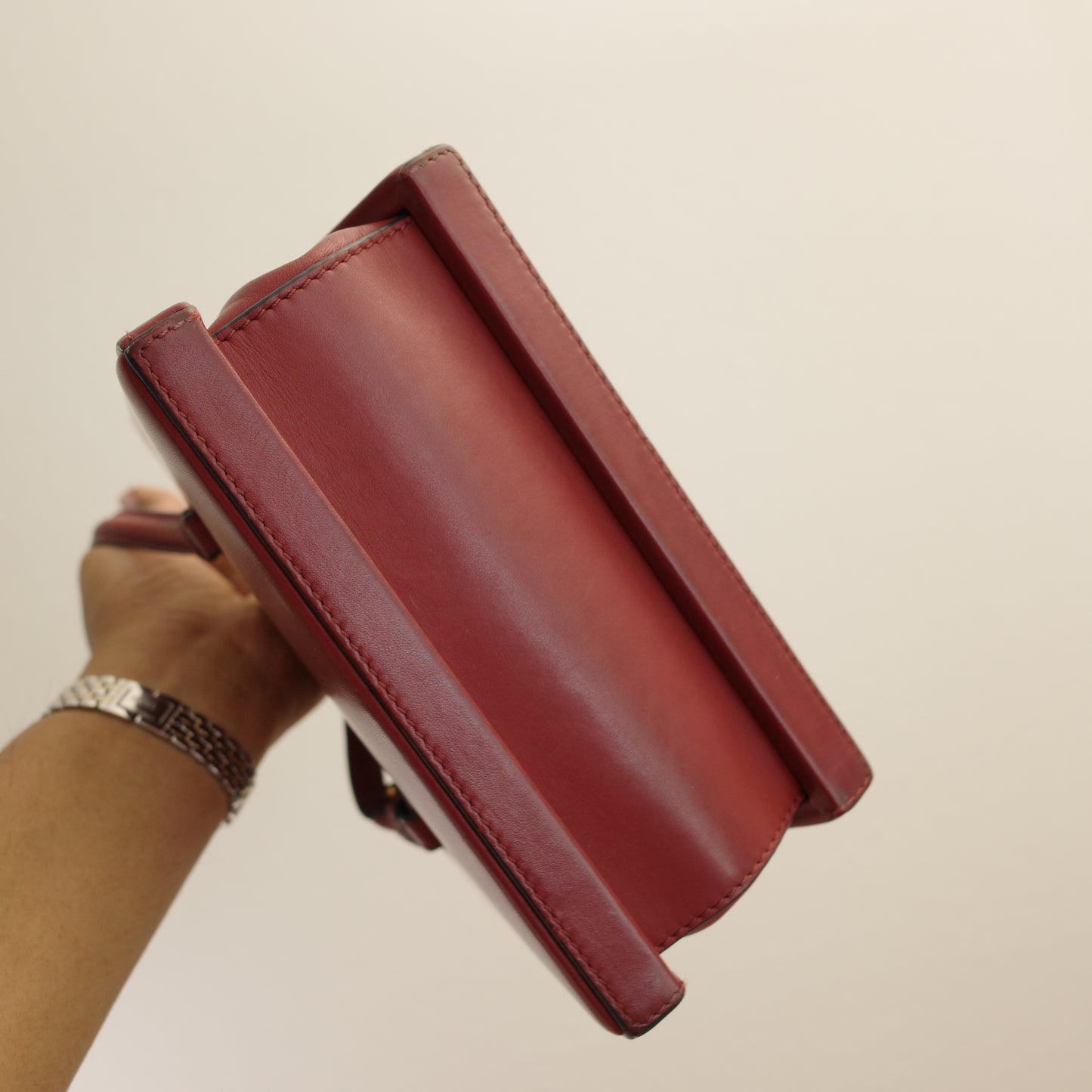LOEWE Postal Shoulder Bag Burgundy Leather 2-Way