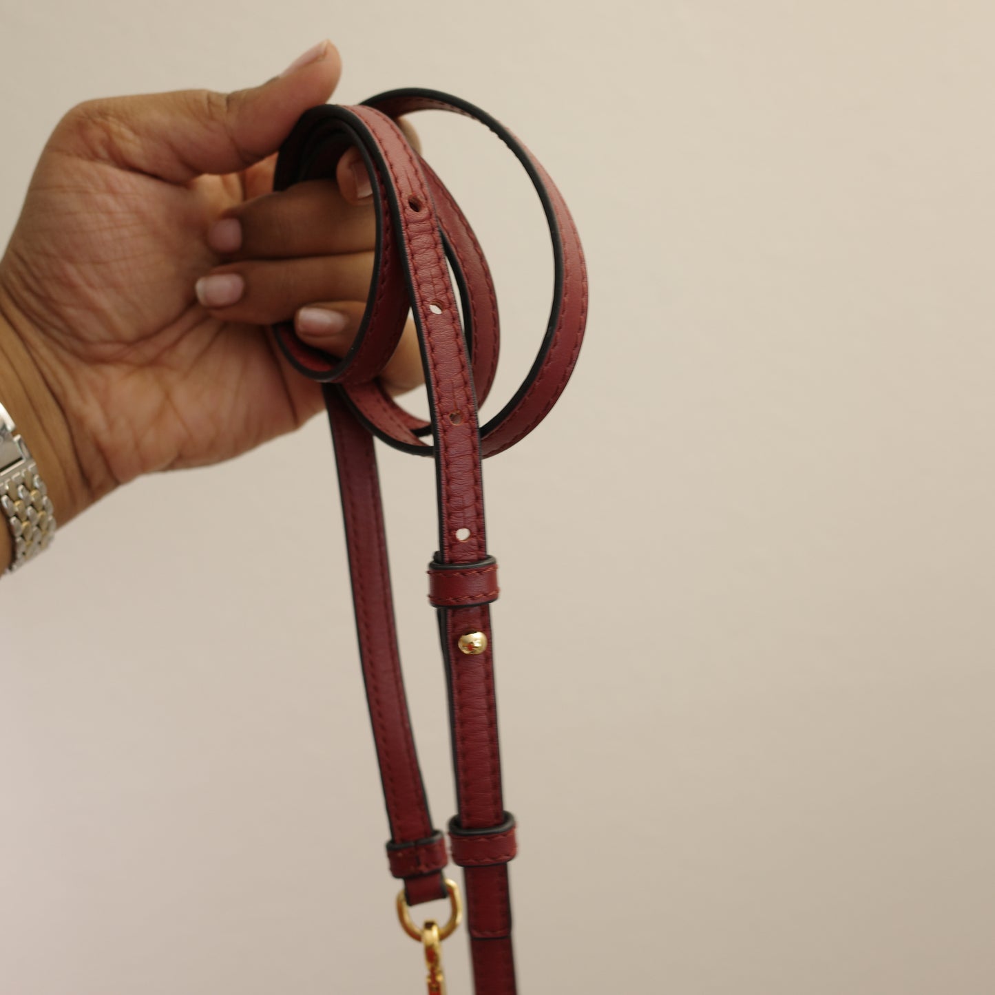LOEWE Postal Shoulder Bag Burgundy Leather 2-Way