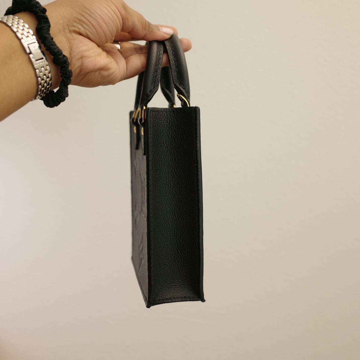 LOUIS VUITTON Petit Sac Plat Black Empreinte Leather