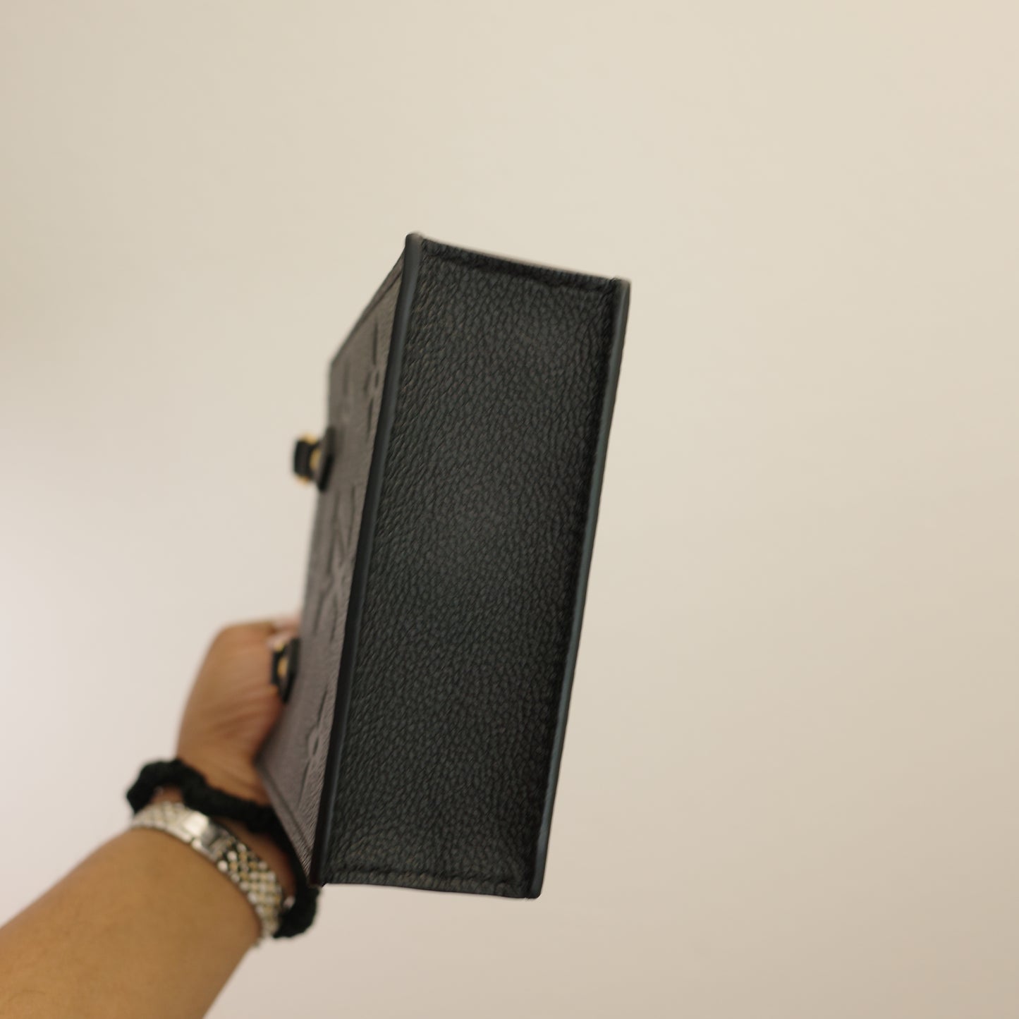 LOUIS VUITTON Petit Sac Plat Black Empreinte Leather