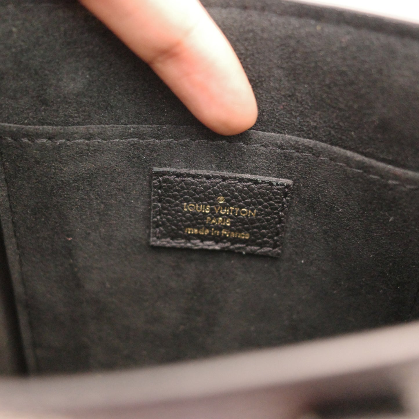 LOUIS VUITTON Petit Sac Plat Black Empreinte Leather