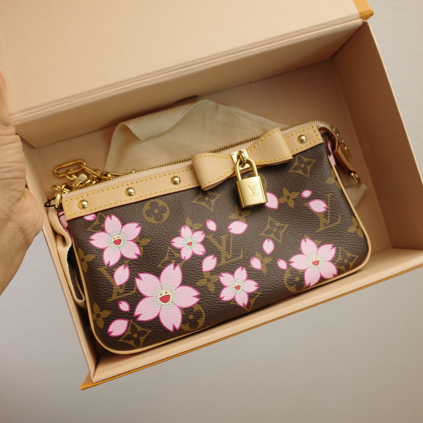 LOUIS VUITTON LV x TM Murakami Cherry Blossom Pochette Accessoires 25th Anniversary Edition