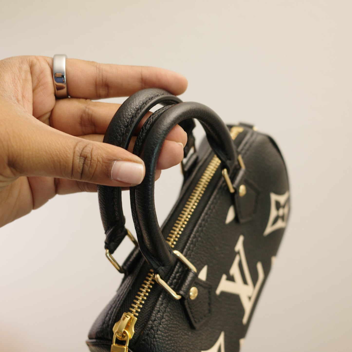 LOUIS VUITTON Bicolor Empreinte Leather Nano Speedy