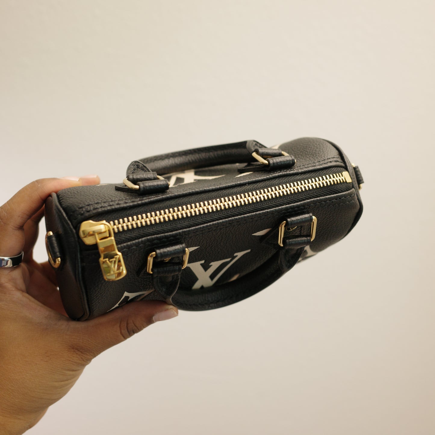 LOUIS VUITTON Bicolor Empreinte Leather Nano Speedy