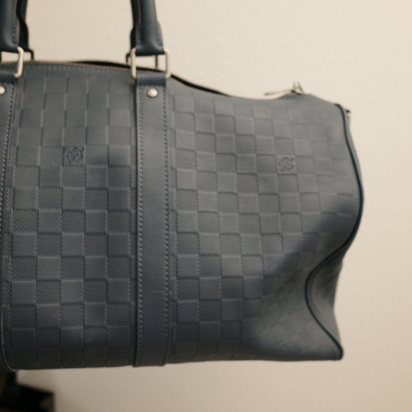 LOUIS VUITTON Blue Damier Infini Keepall 45 Bandoulière
