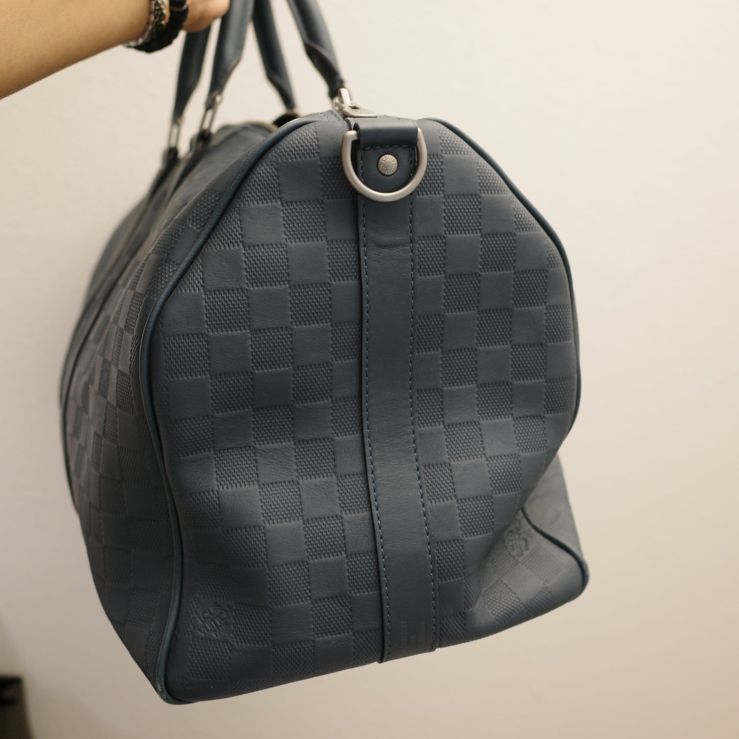 LOUIS VUITTON Blue Damier Infini Keepall 45 Bandoulière