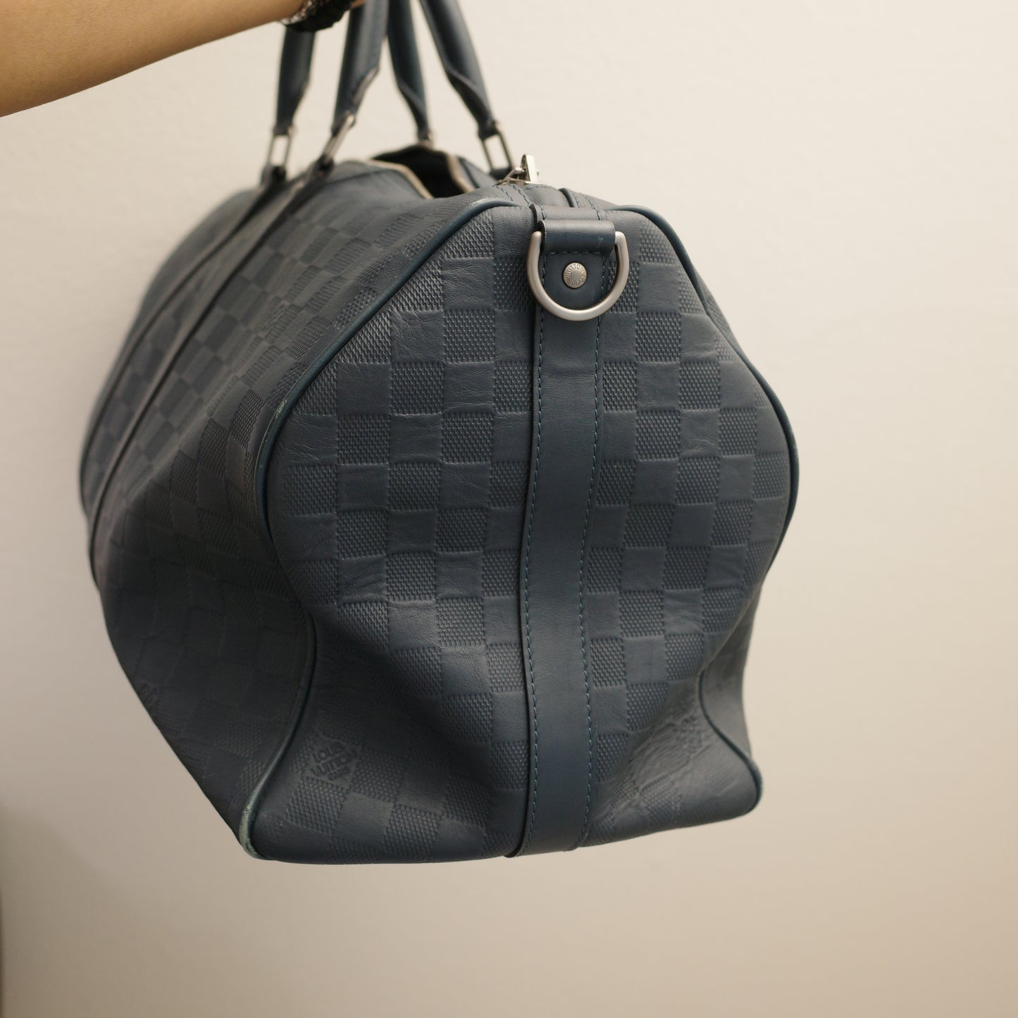 LOUIS VUITTON Blue Damier Infini Keepall 45 Bandoulière