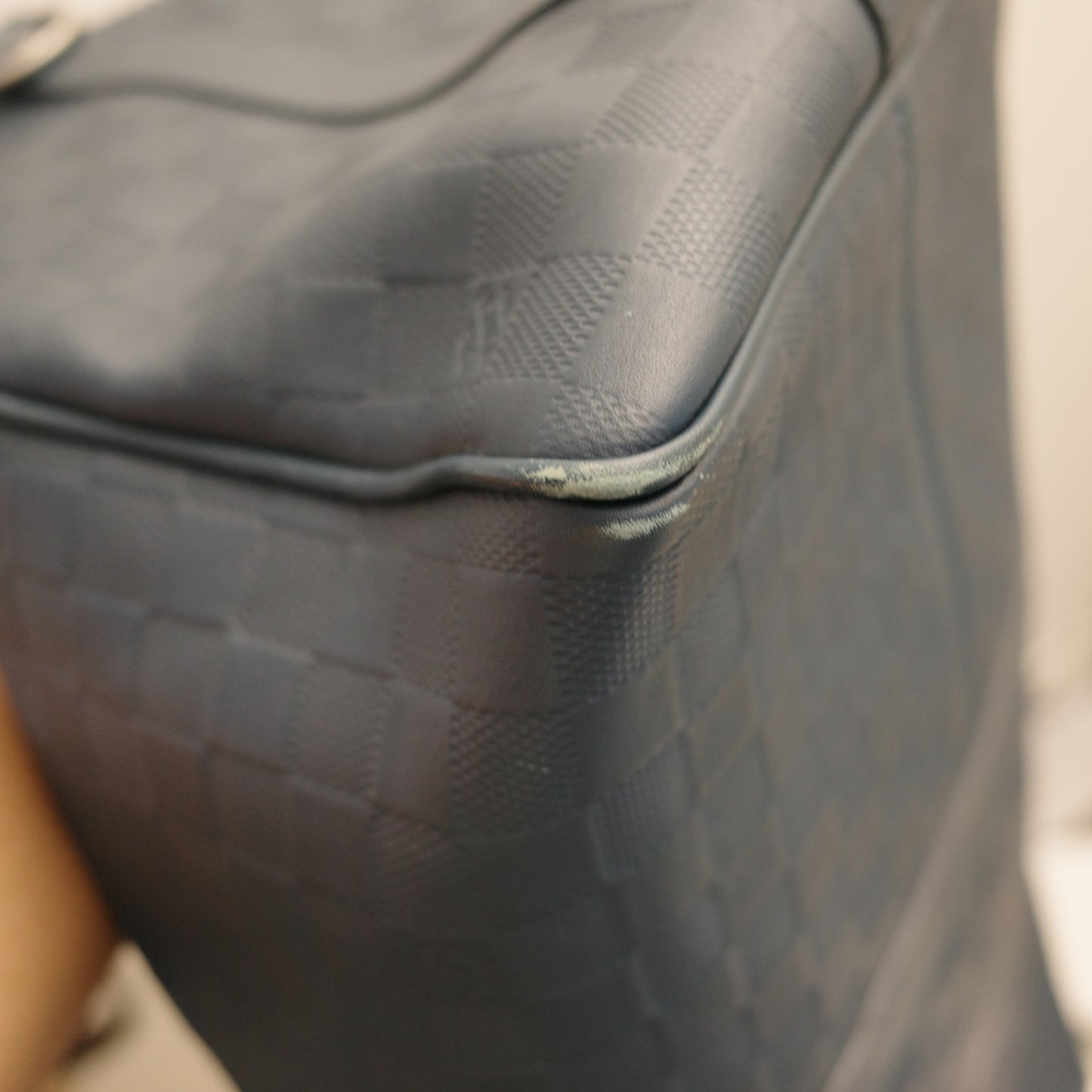 LOUIS VUITTON Blue Damier Infini Keepall 45 Bandoulière
