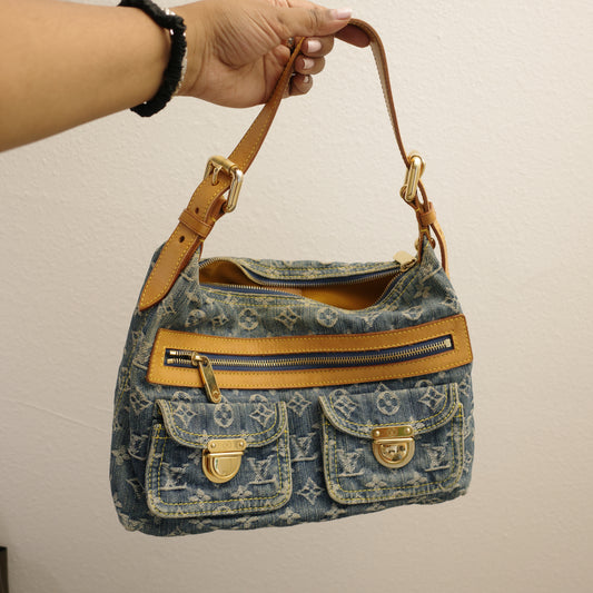 LOUIS VUITTON Vintage Blue Denim Baggy PM
