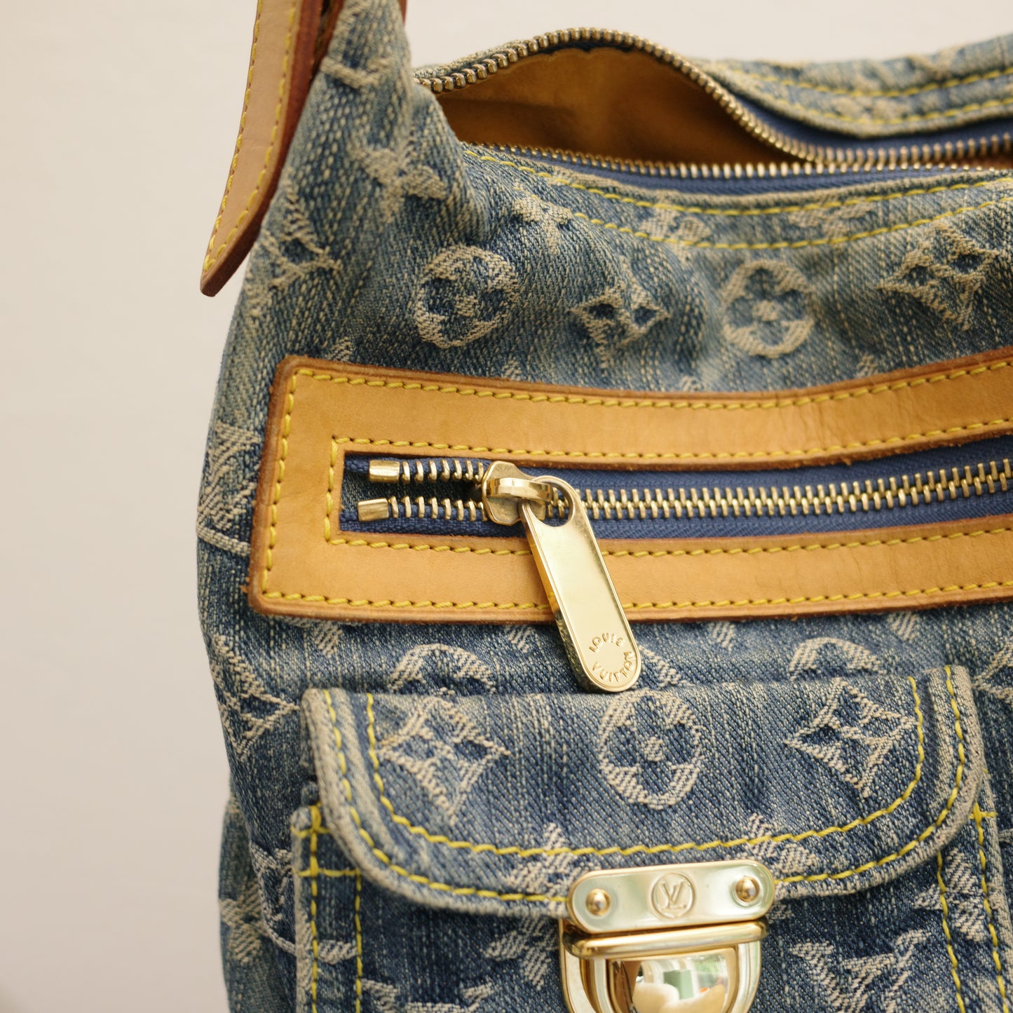 LOUIS VUITTON Vintage Blue Denim Baggy PM