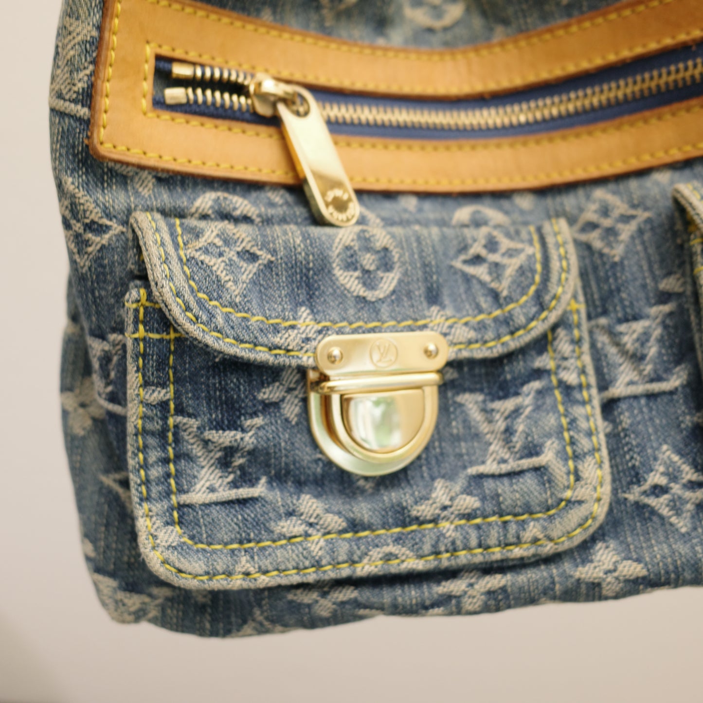 LOUIS VUITTON Vintage Blue Denim Baggy PM