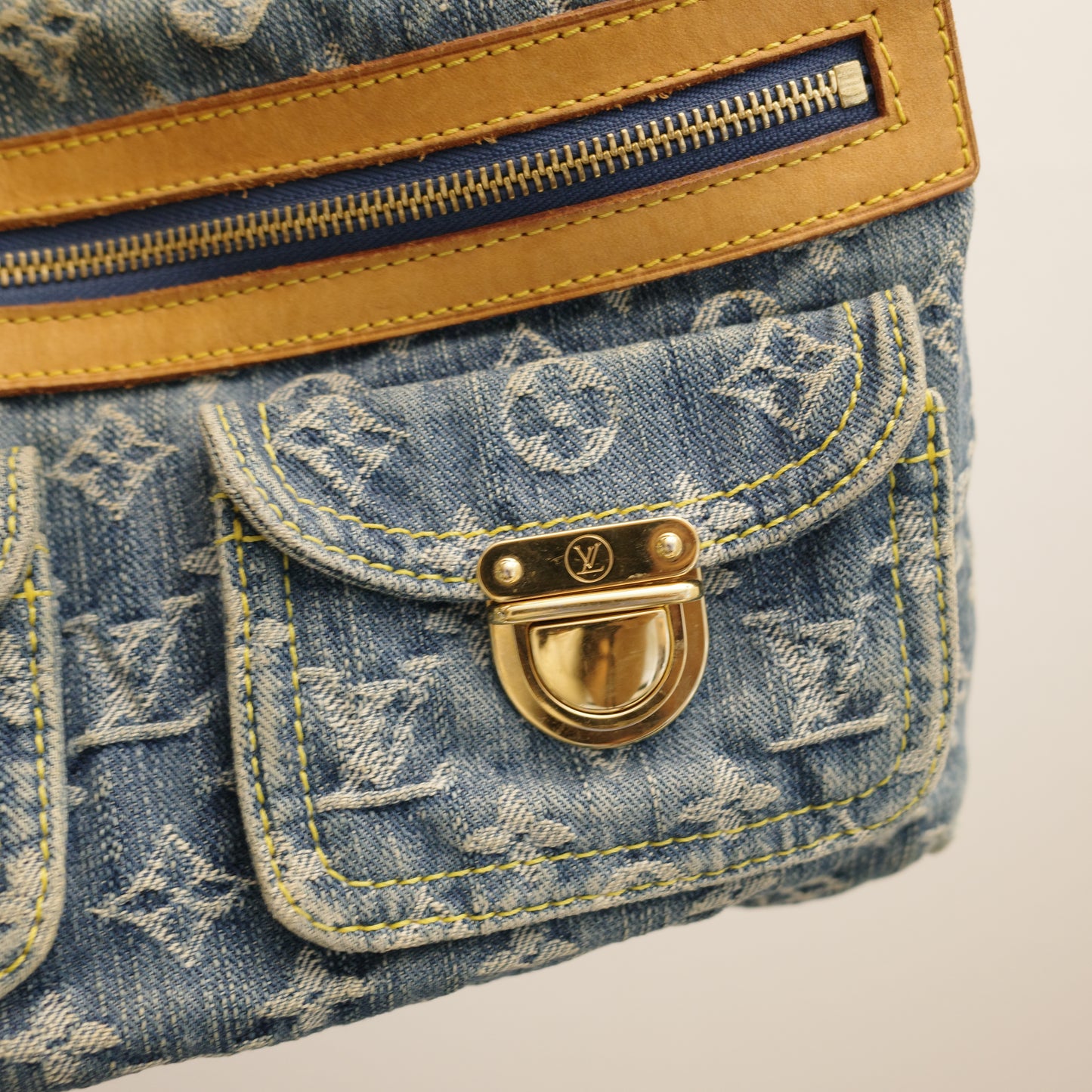 LOUIS VUITTON Vintage Blue Denim Baggy PM