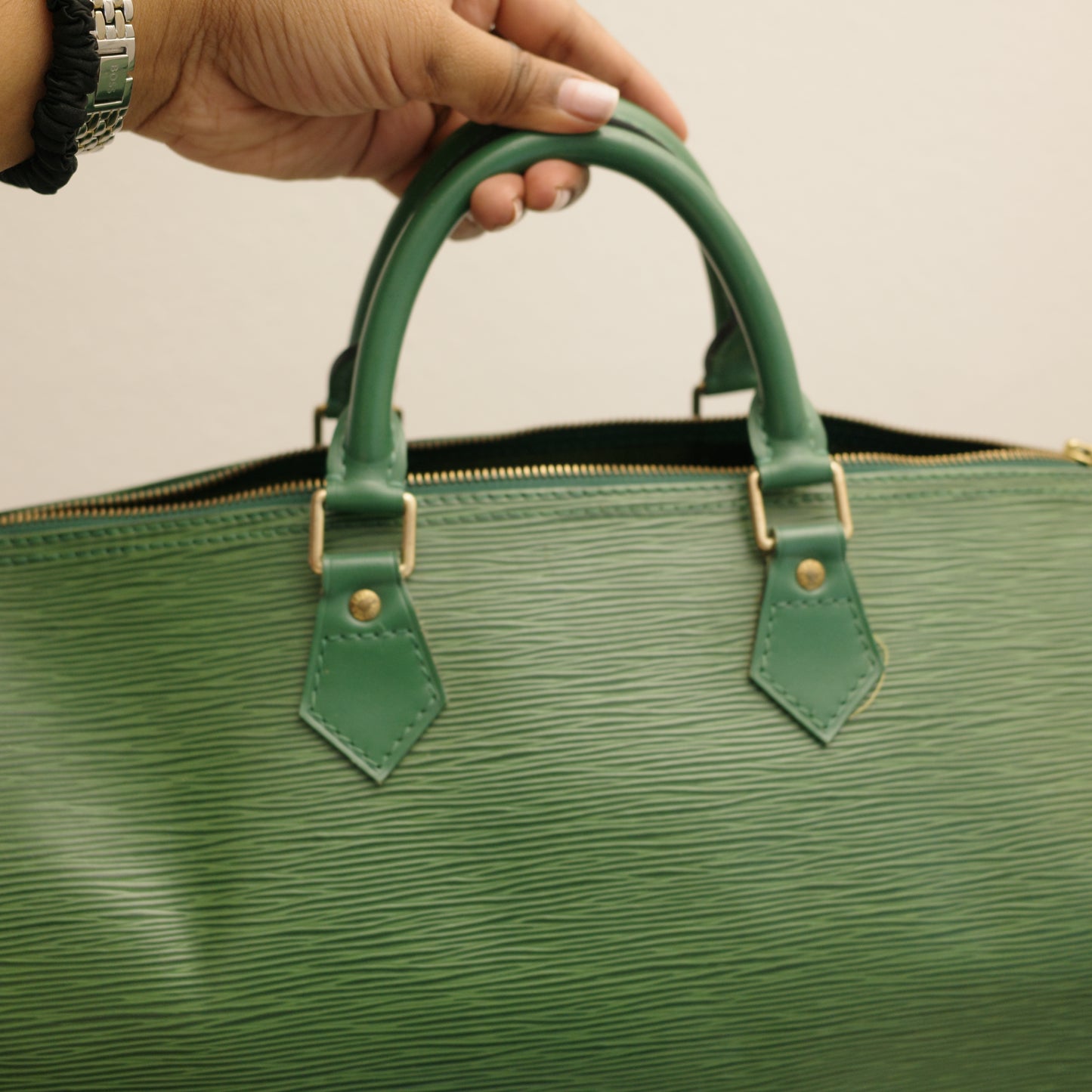 LOUIS VUITTON Epi Leather Green Speedy 35