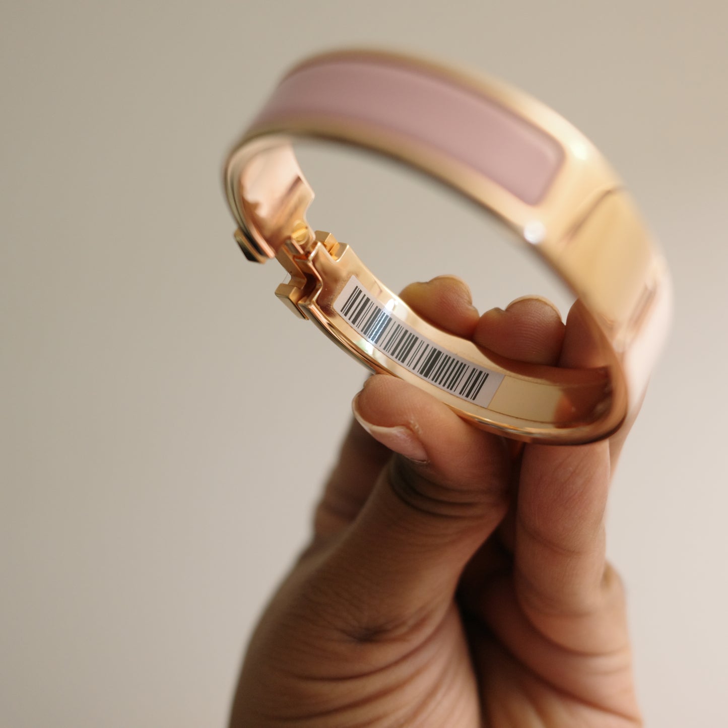 HERMES Clic H Bracelet Pink and Rose Gold