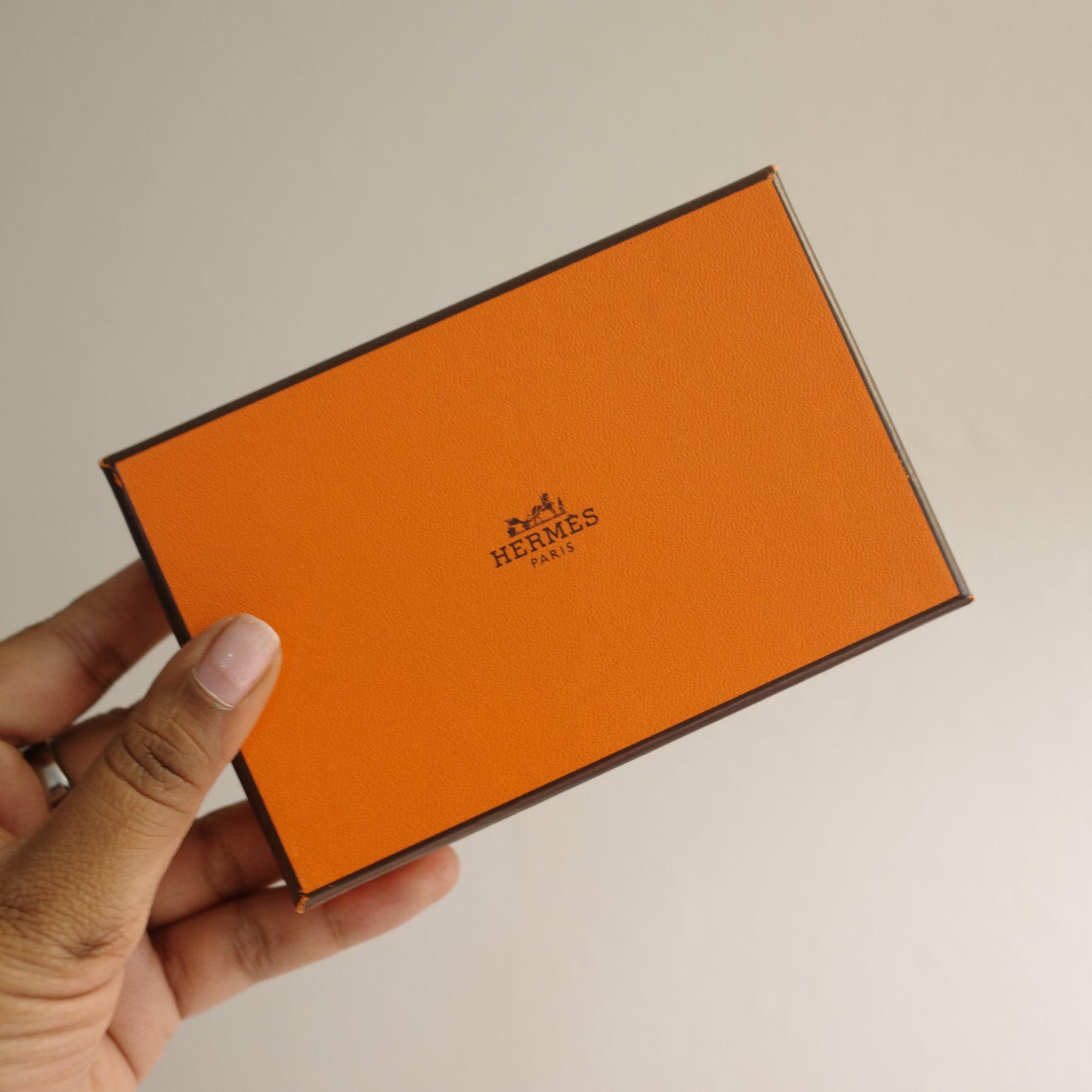 Hermes Calvi Card Case Orange
