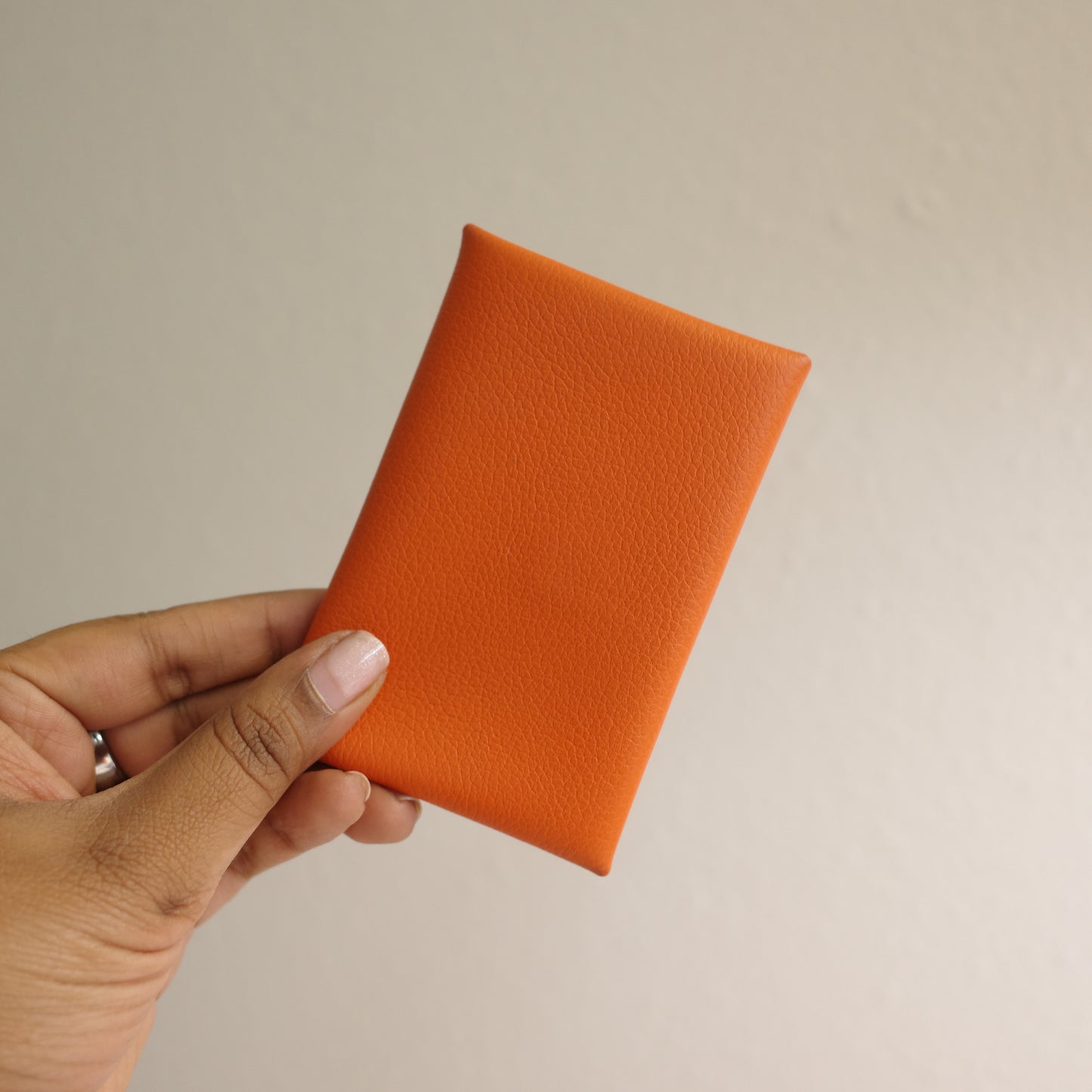 Hermes Calvi Card Case Orange