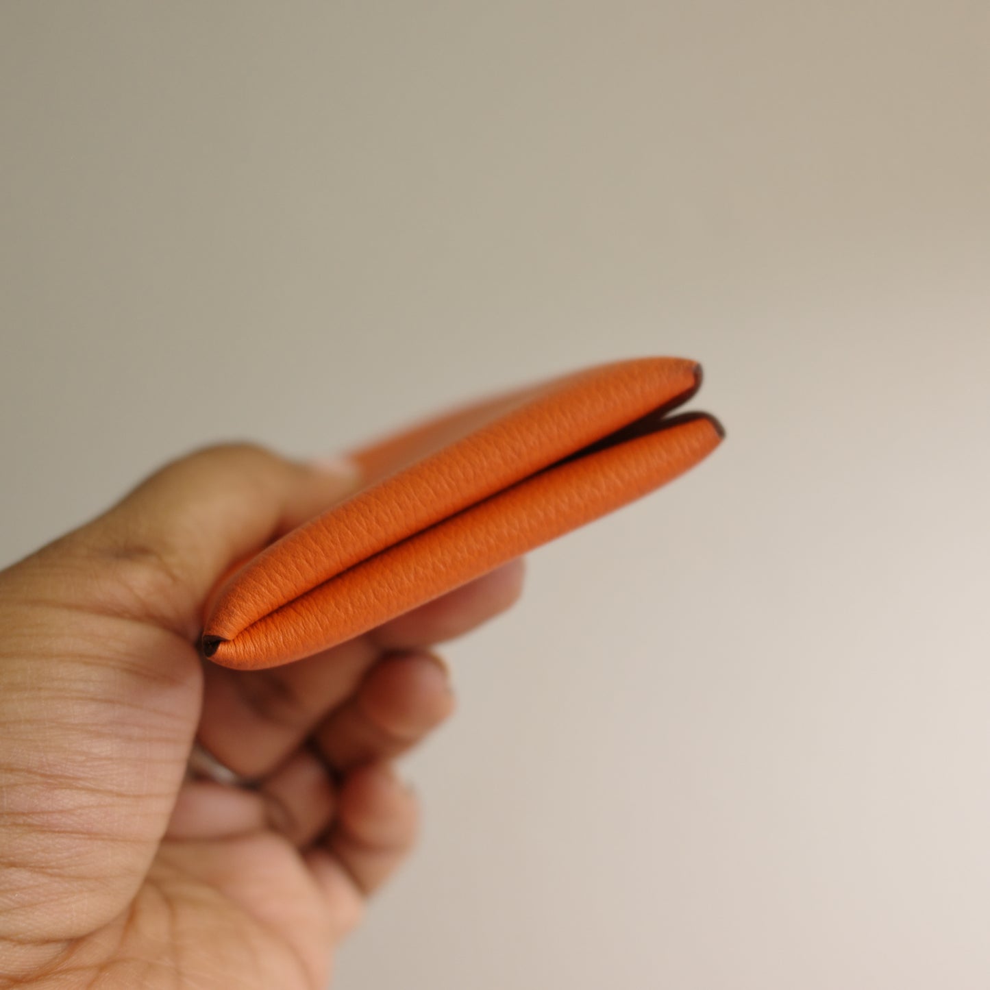 Hermes Calvi Card Case Orange