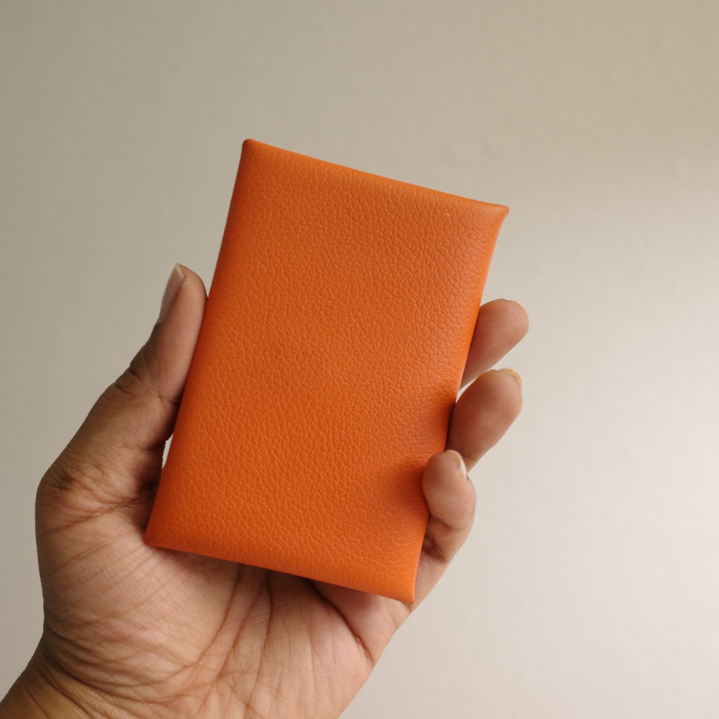 Hermes Calvi Card Case Orange