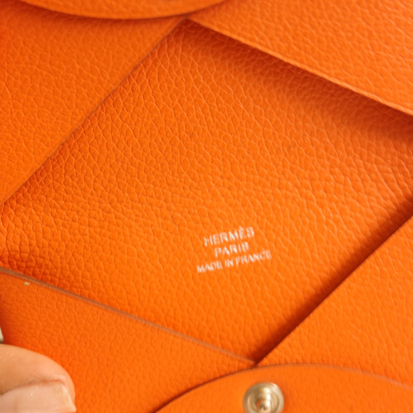 Hermes Calvi Card Case Orange