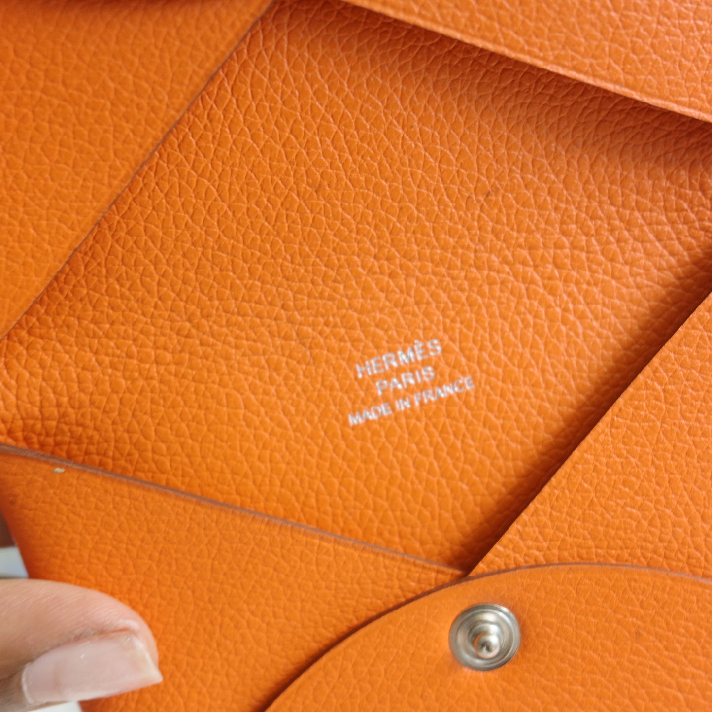 Hermes Calvi Card Case Orange