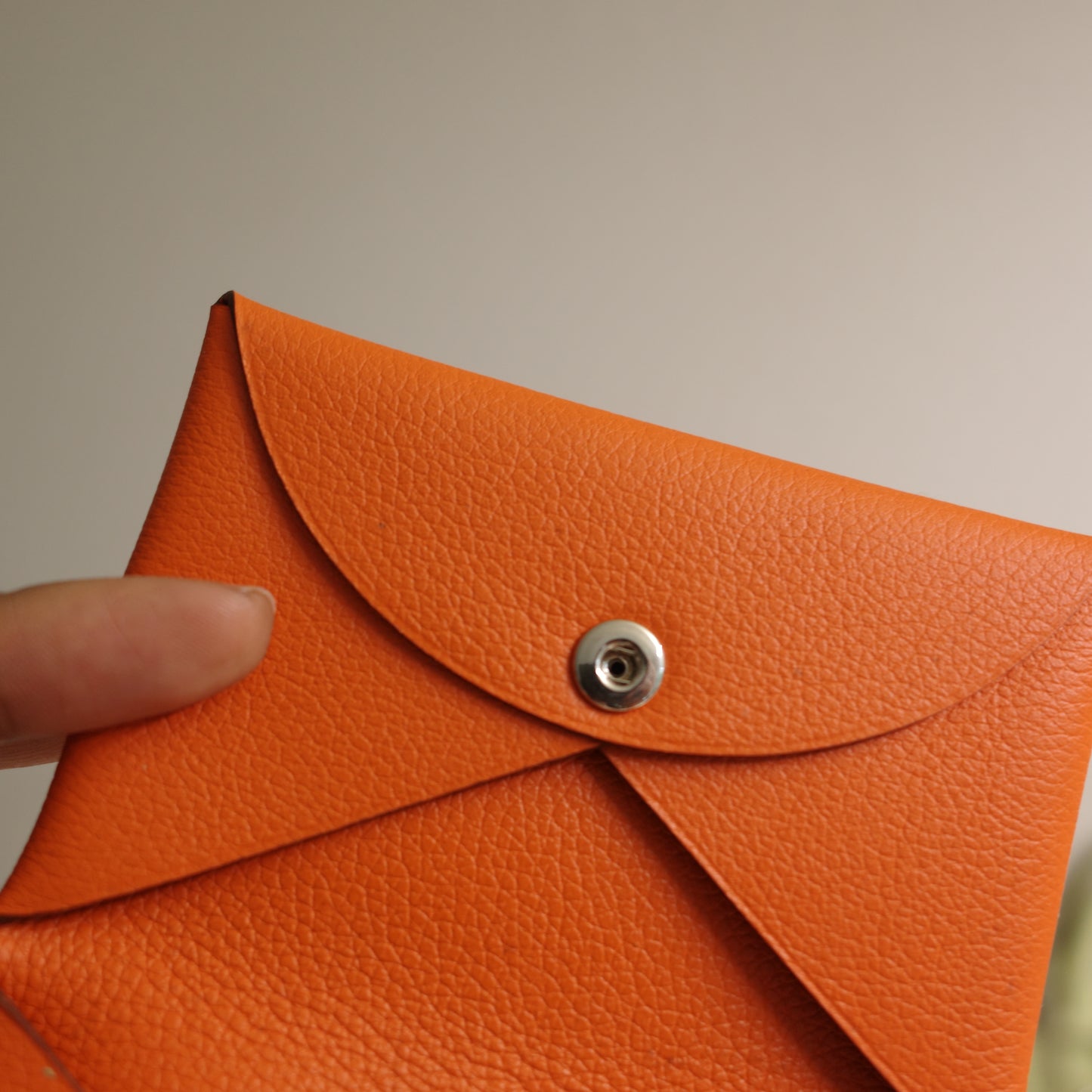 Hermes Calvi Card Case Orange