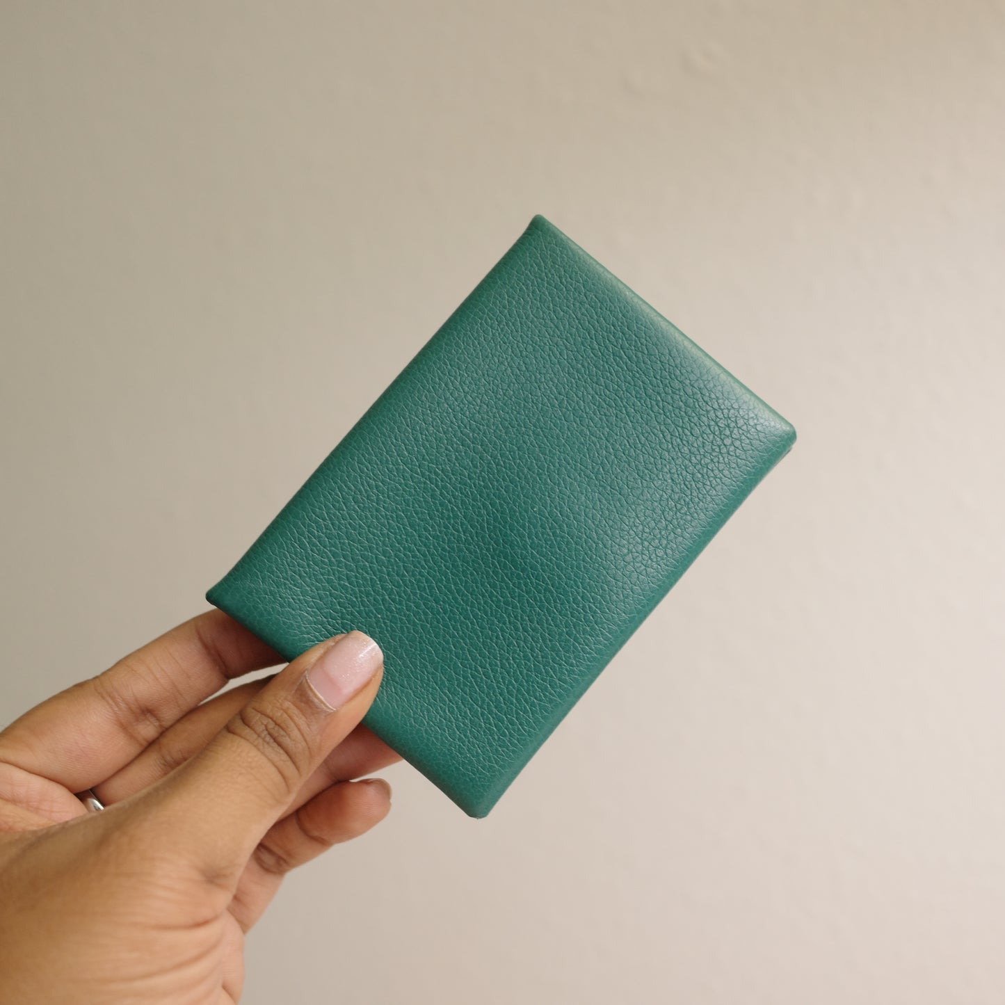 Hermes Calvi Card Case Duo Green Blue