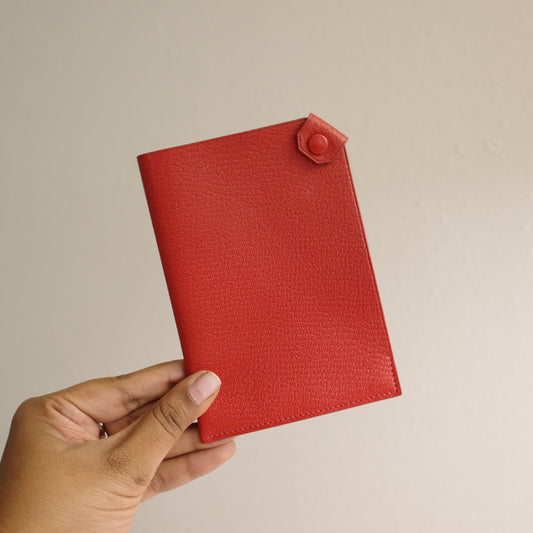 HERMES Tarmac Passport Holder Red