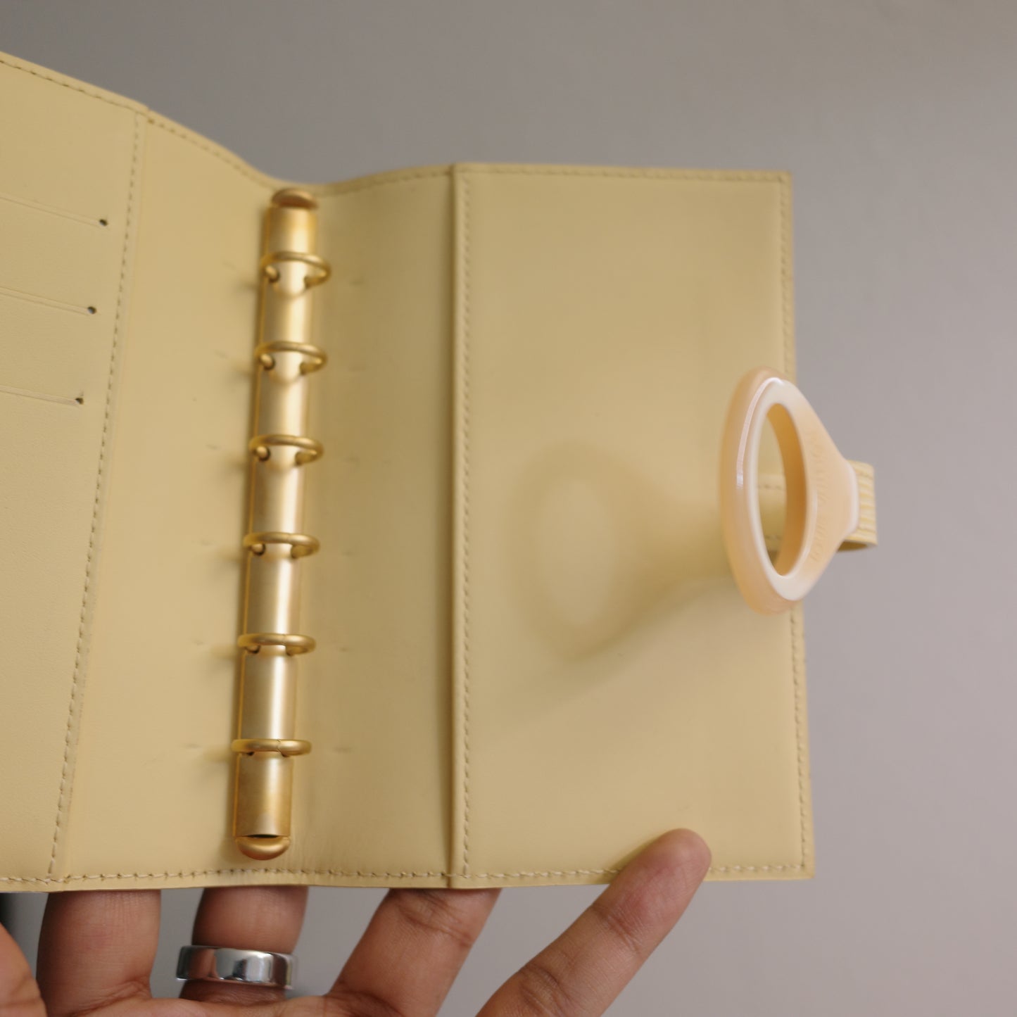 LOUIS VUITTON Butter Yellow Epi Leather Acrylic Clasp Agenda PM
